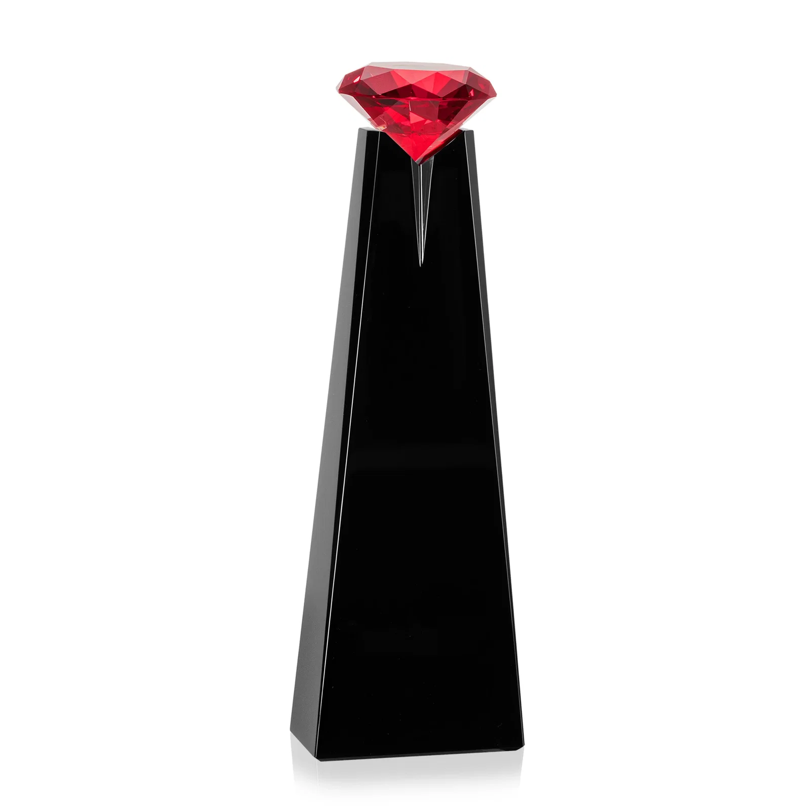 Personalized Optical Crystal Tower Award with Faceted Gemstone Beacon, with your logo for volunteer appreciation