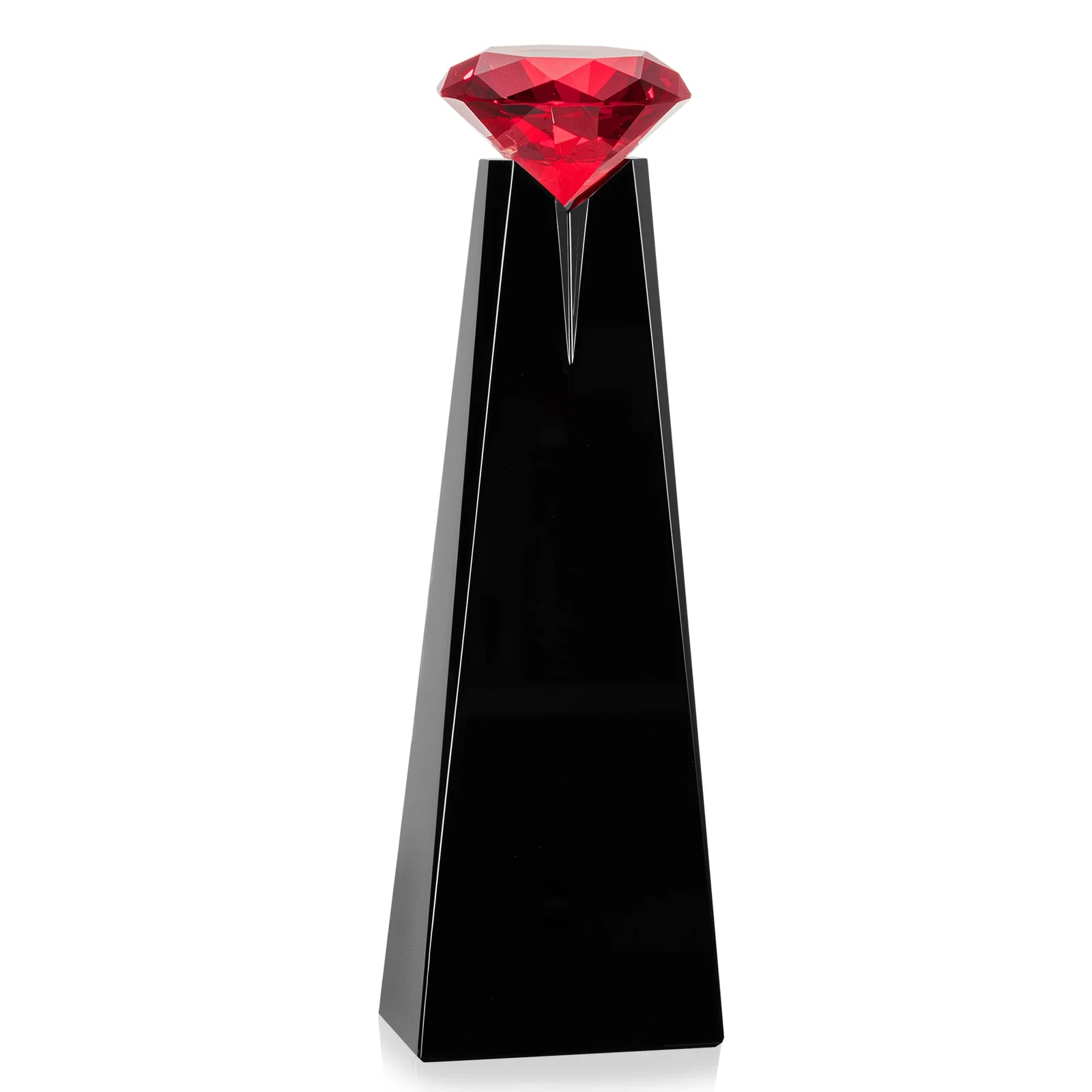 Personalized Optical Crystal Tower Award with Faceted Gemstone Beacon, with your logo for dealer and partner awards