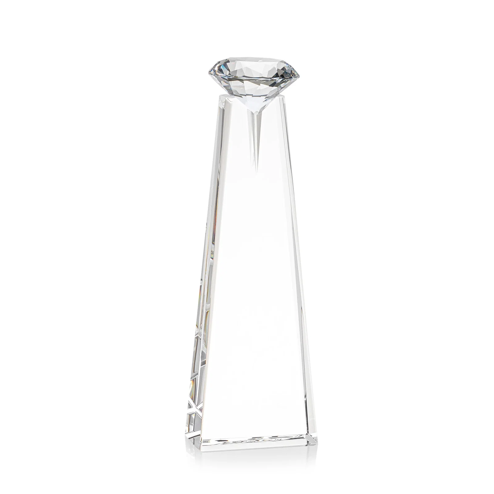 Promotional Optical Crystal Tower Award with Faceted Gemstone Beacon, with your logo for service anniversary gifts