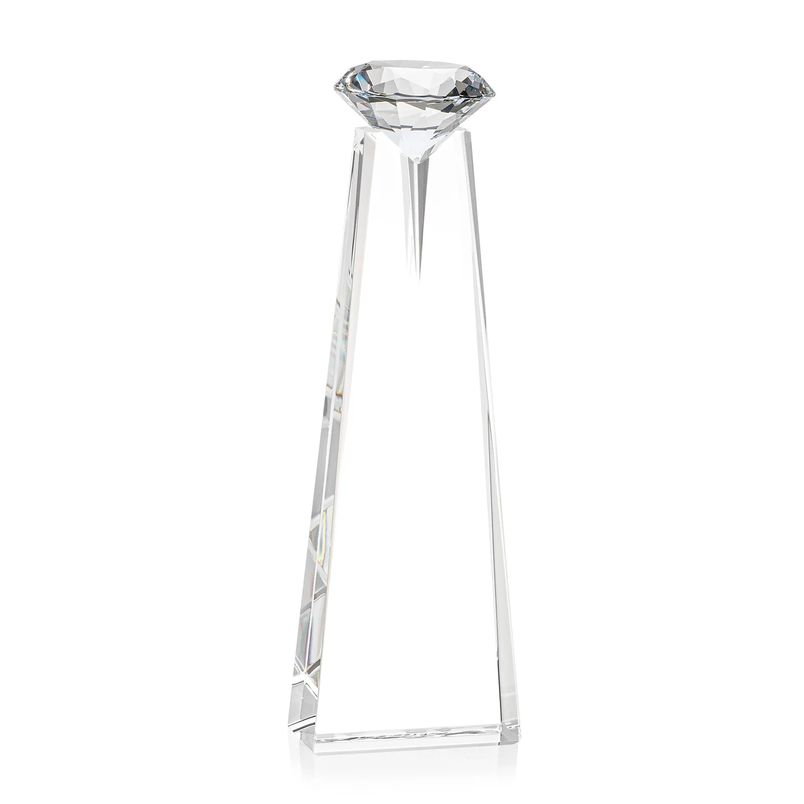Promotional Optical Crystal Tower Award with Faceted Gemstone Beacon, with your logo for sales achievement awards