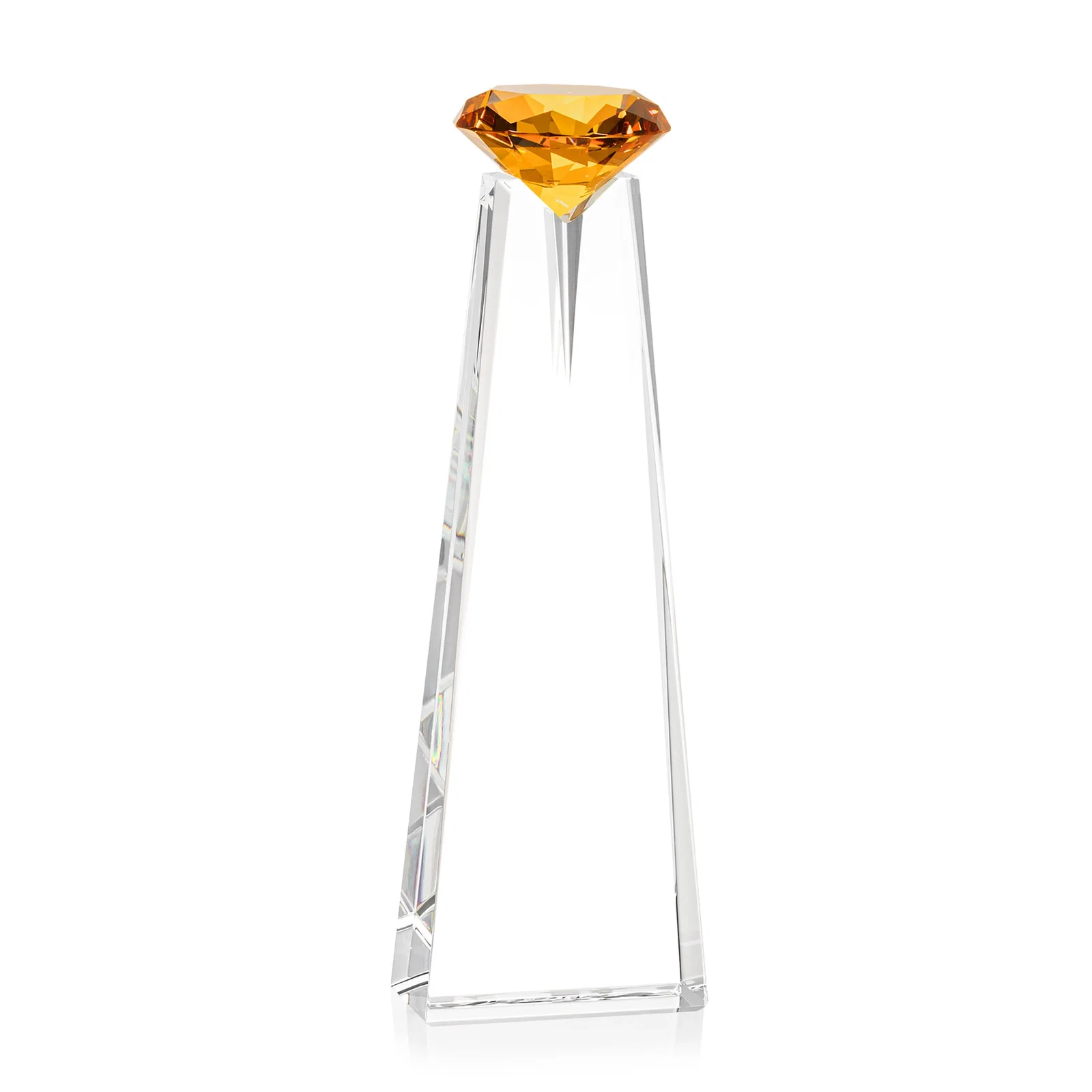 Promotional Optical Crystal Tower Award with Faceted Gemstone Beacon, with your logo for donor appreciation