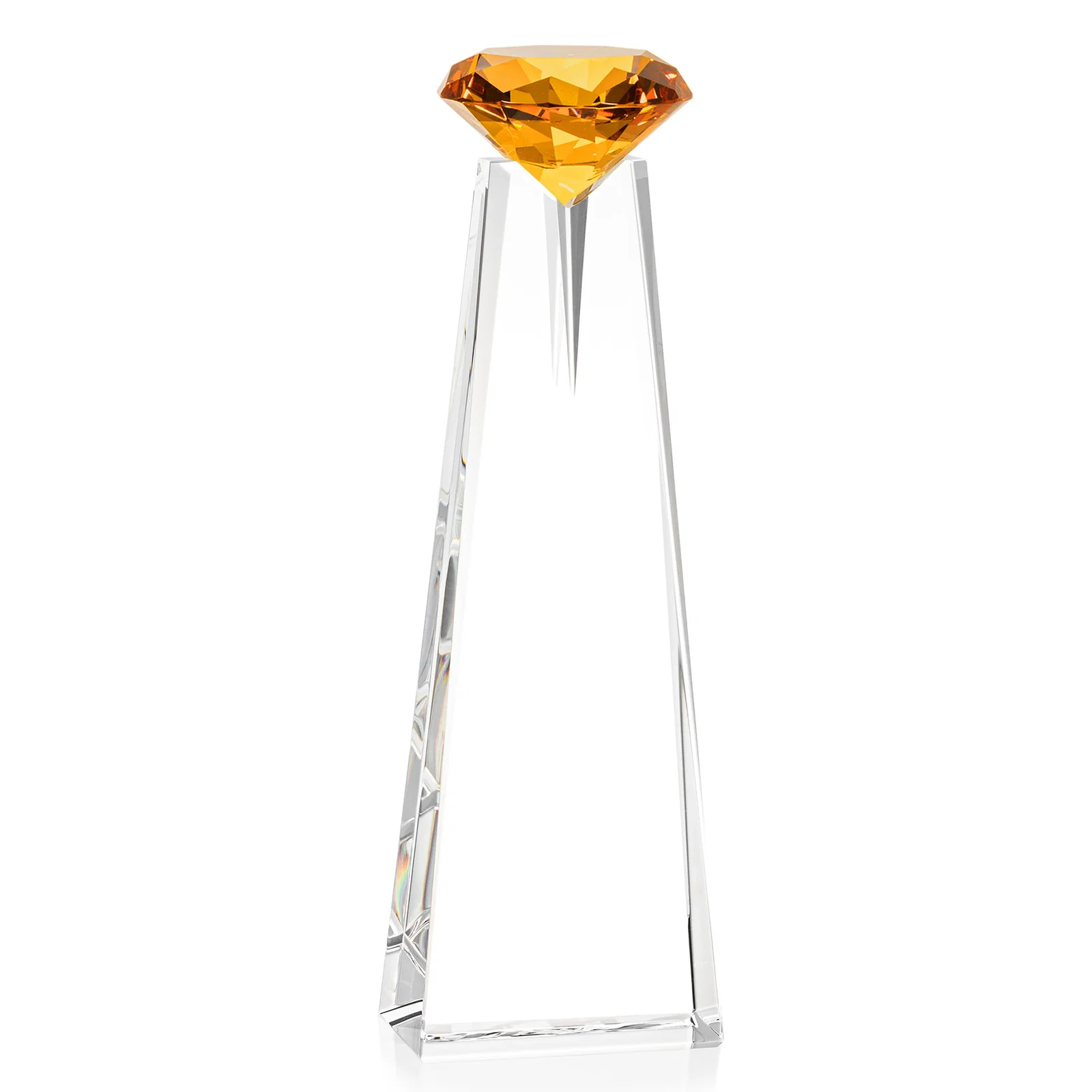 Promotional Optical Crystal Tower Award with Faceted Gemstone Beacon, with your logo for graduation ceremonies