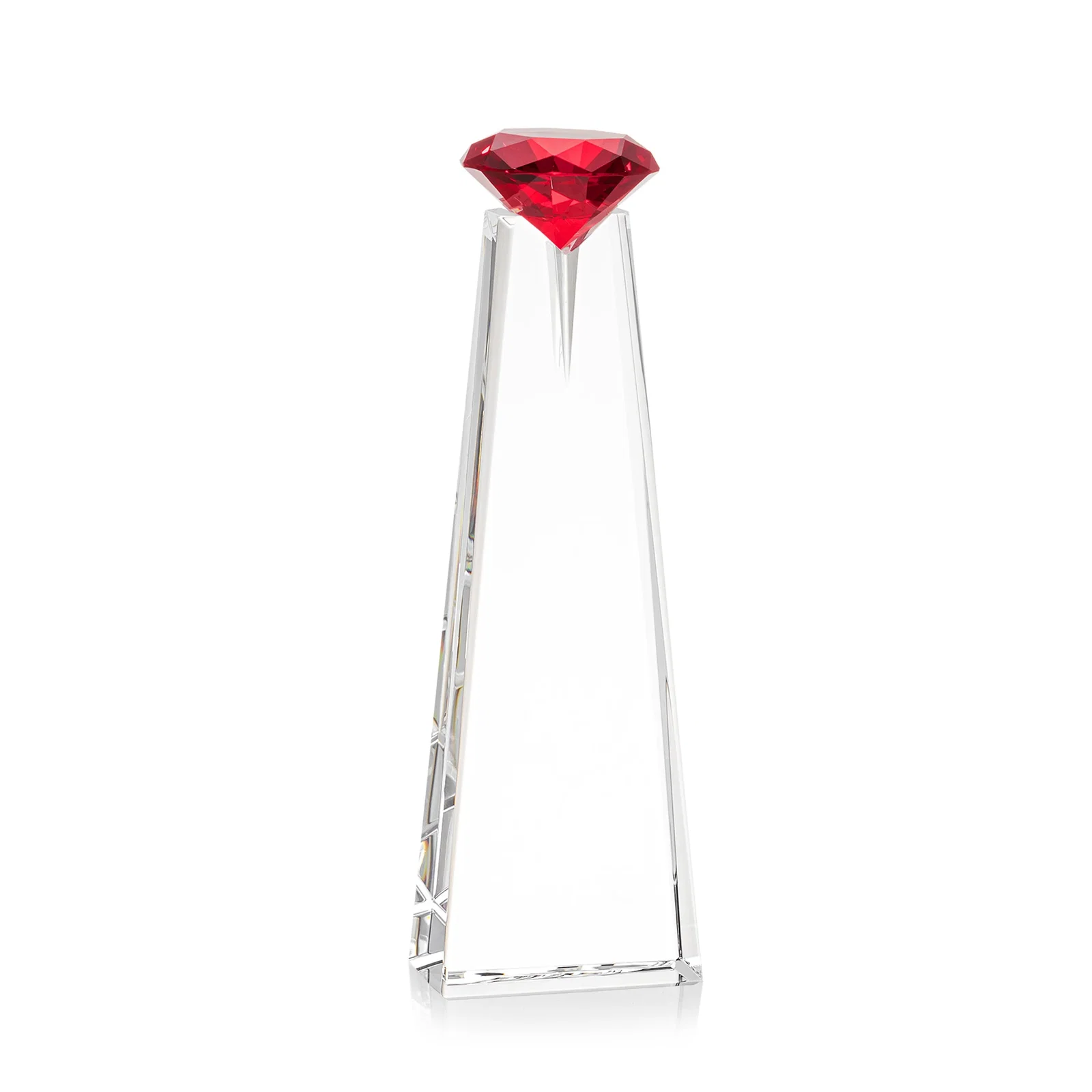 Promotional Optical Crystal Tower Award with Faceted Gemstone Beacon, with your logo for company anniversary events