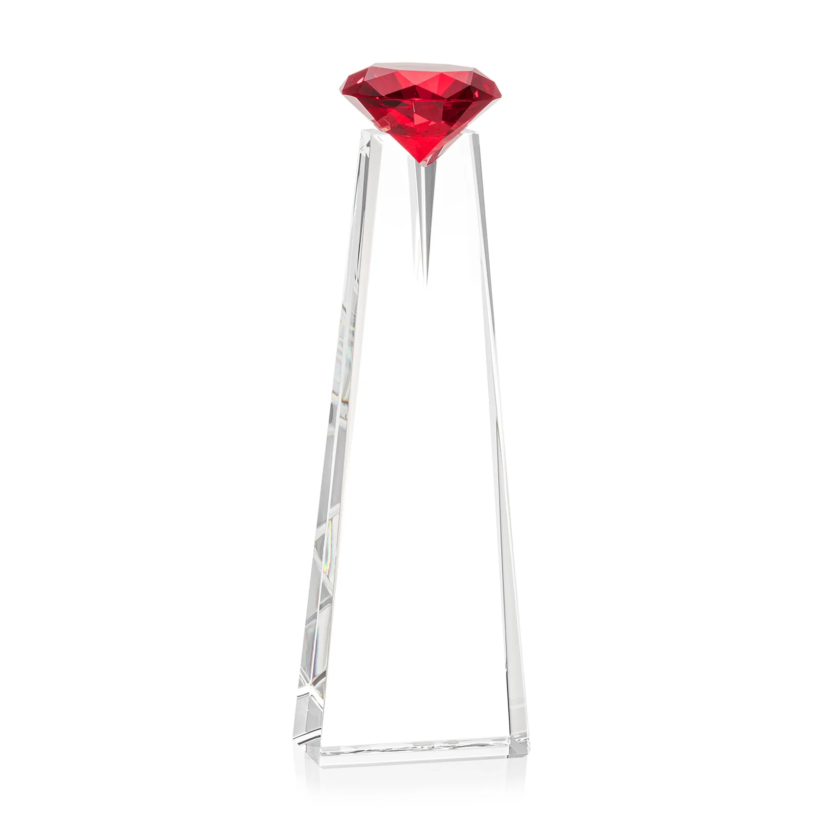 Branded Optical Crystal Tower Award with Faceted Gemstone Beacon, with your logo for employee recognition