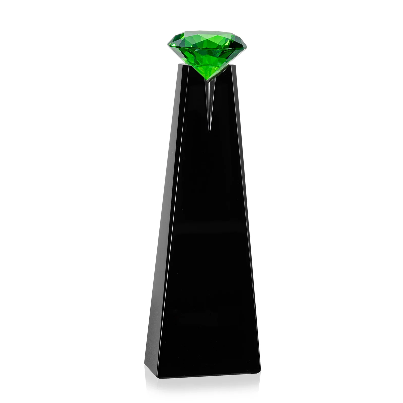 Custom printed Optical Crystal Tower Award with Faceted Gemstone Beacon, with your logo for employee recognition