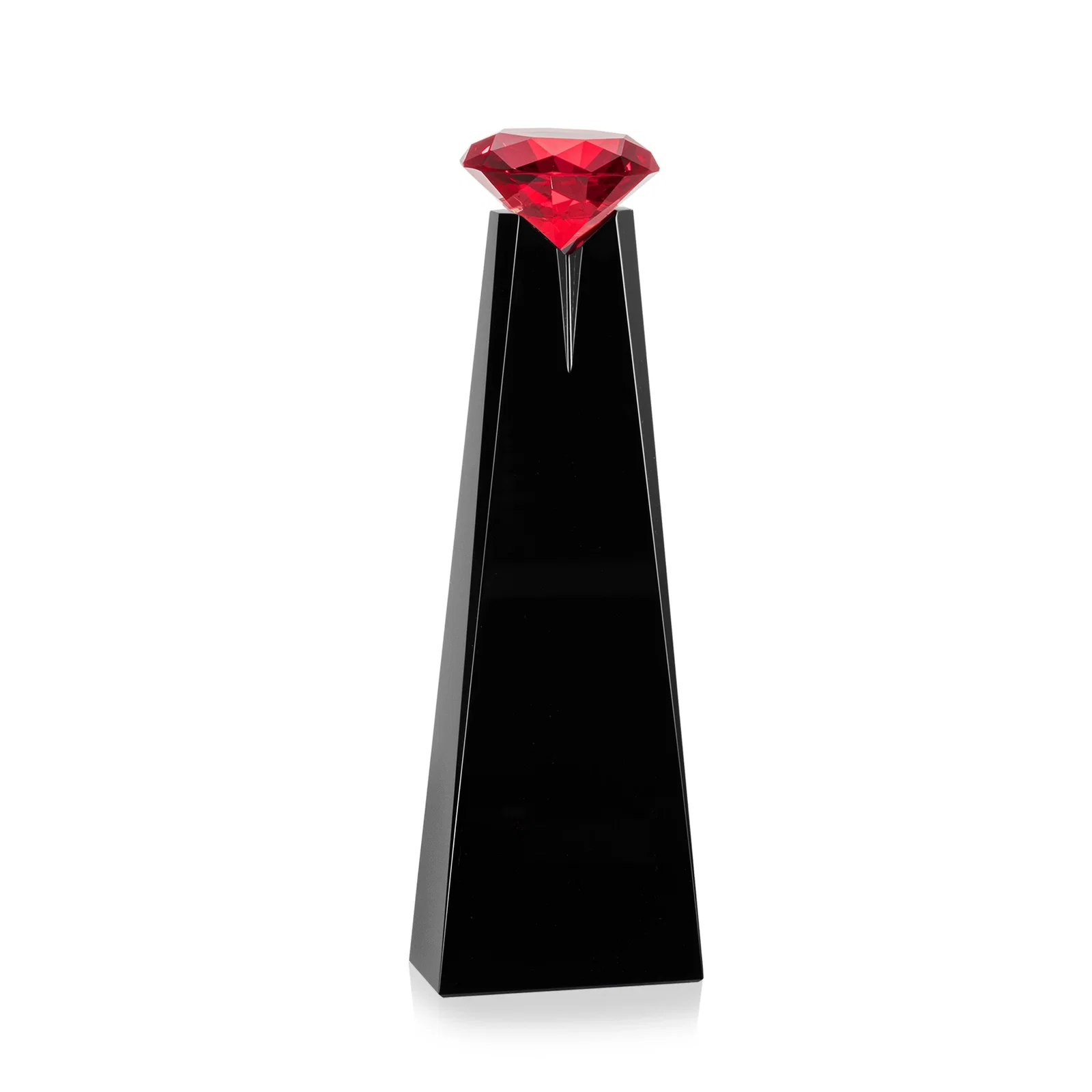 Custom printed Optical Crystal Tower Award with Faceted Gemstone Beacon, with your logo for service anniversary gifts