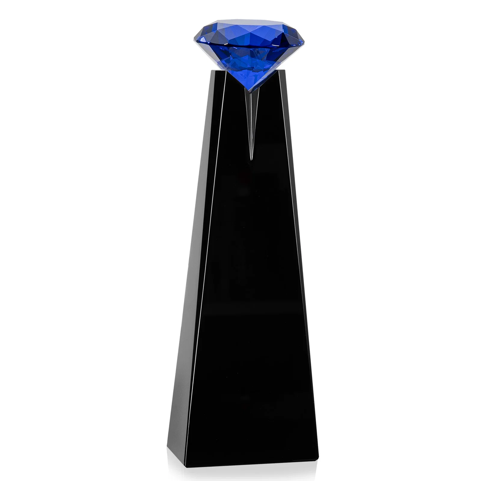 Custom printed Optical Crystal Tower Award with Faceted Gemstone Beacon, with your logo for graduation ceremonies