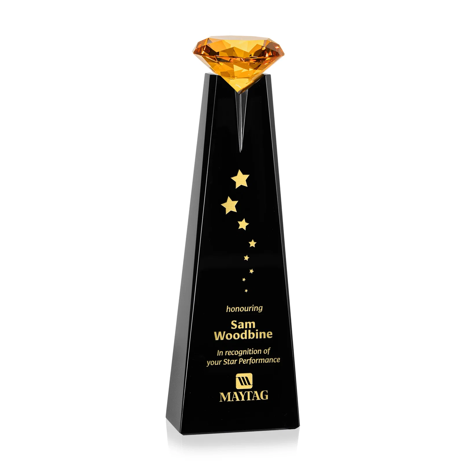 Promotional Optical Crystal Tower Award with Faceted Gemstone Beacon for service anniversary gifts