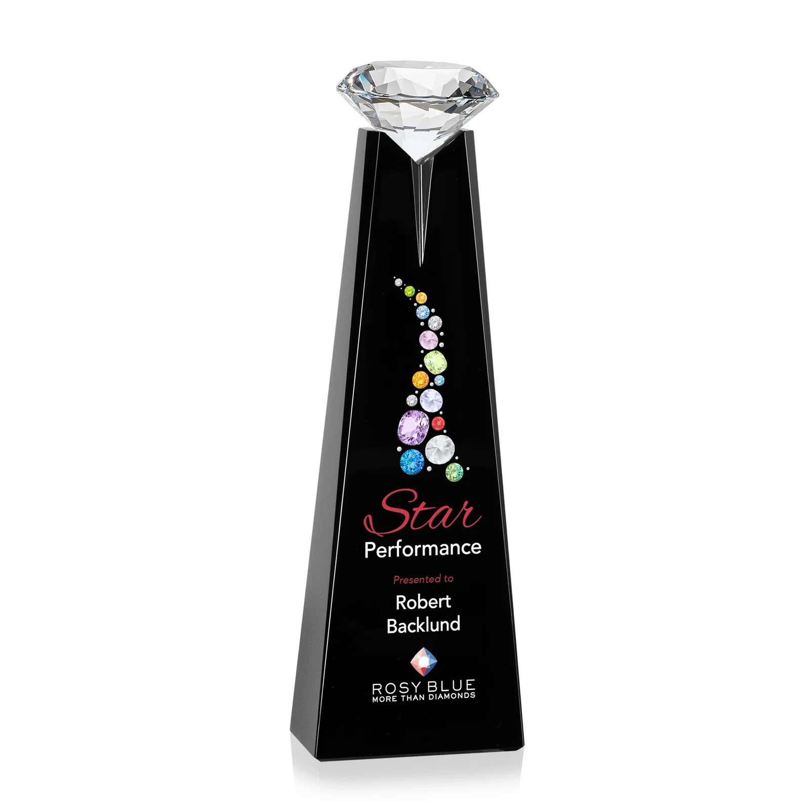 Customized Optical Crystal Tower Award with Faceted Gemstone Beacon for service anniversary gifts