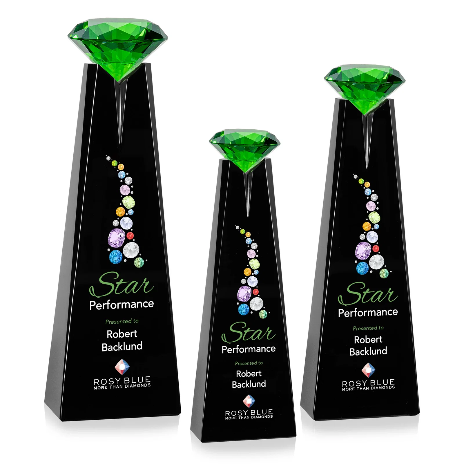 Customized Optical Crystal Tower Award with Faceted Gemstone Beacon for safety achievement programs