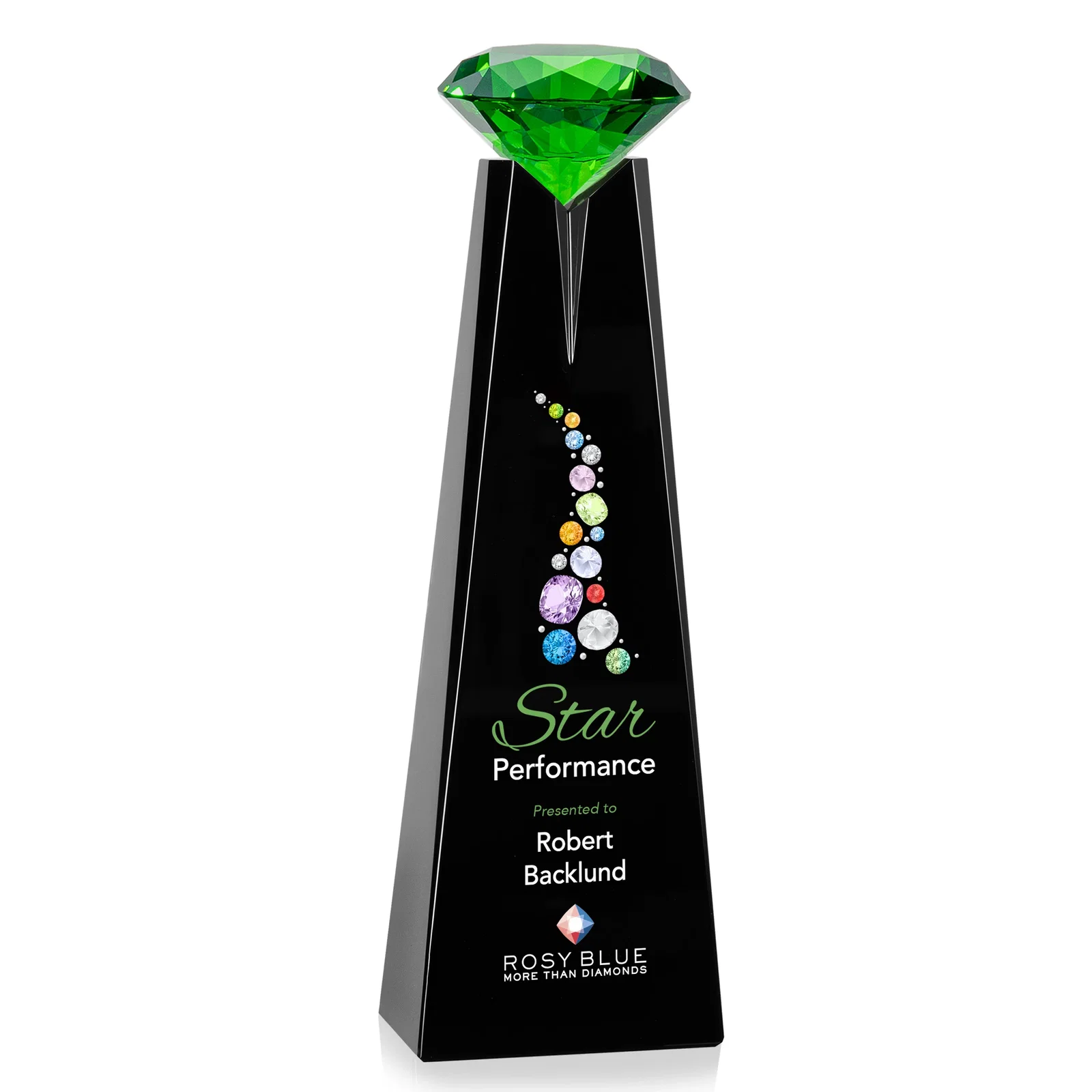 Customized Optical Crystal Tower Award with Faceted Gemstone Beacon for company anniversary events