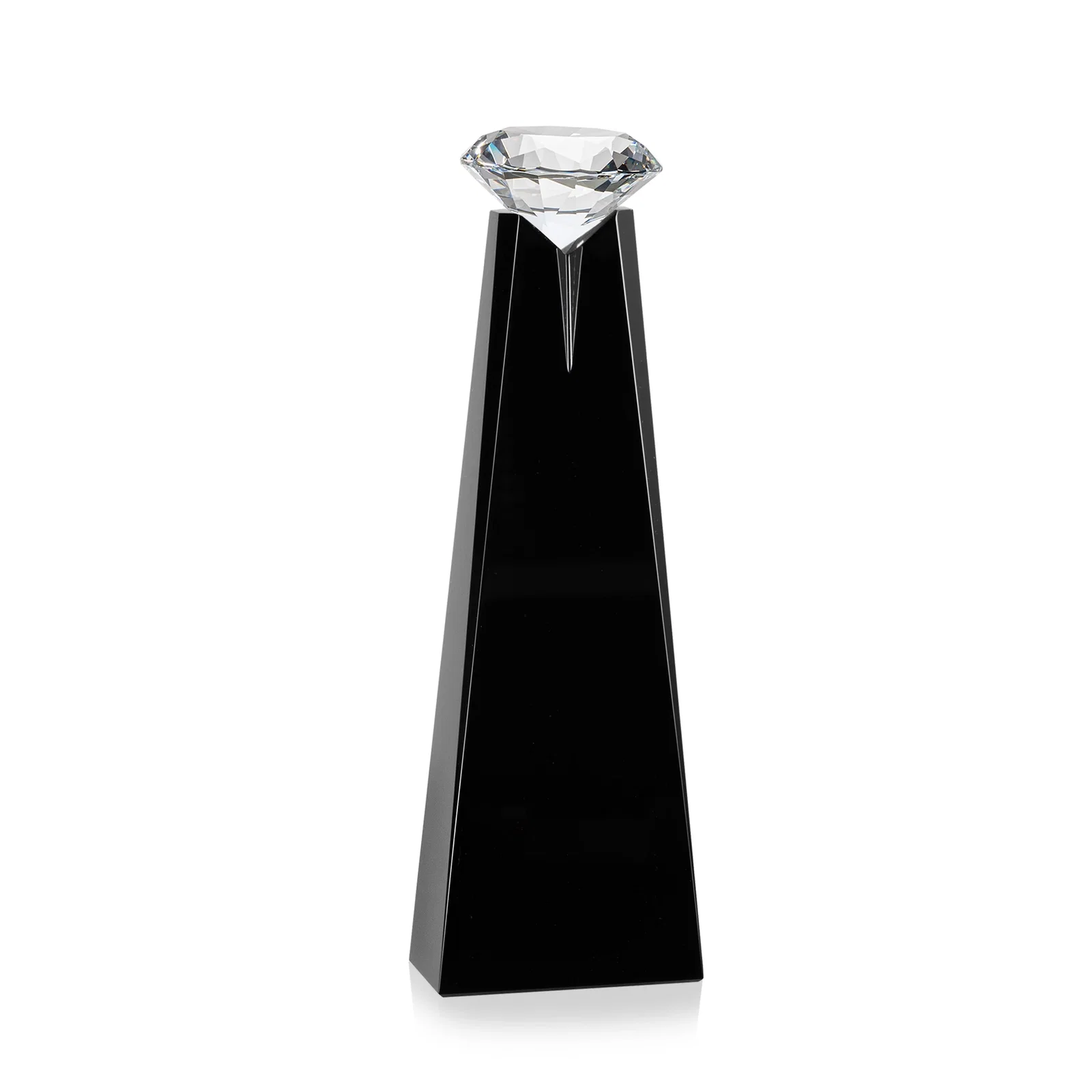 Custom Optical Crystal Tower Award with Faceted Gemstone Beacon, with your logo for company anniversary events