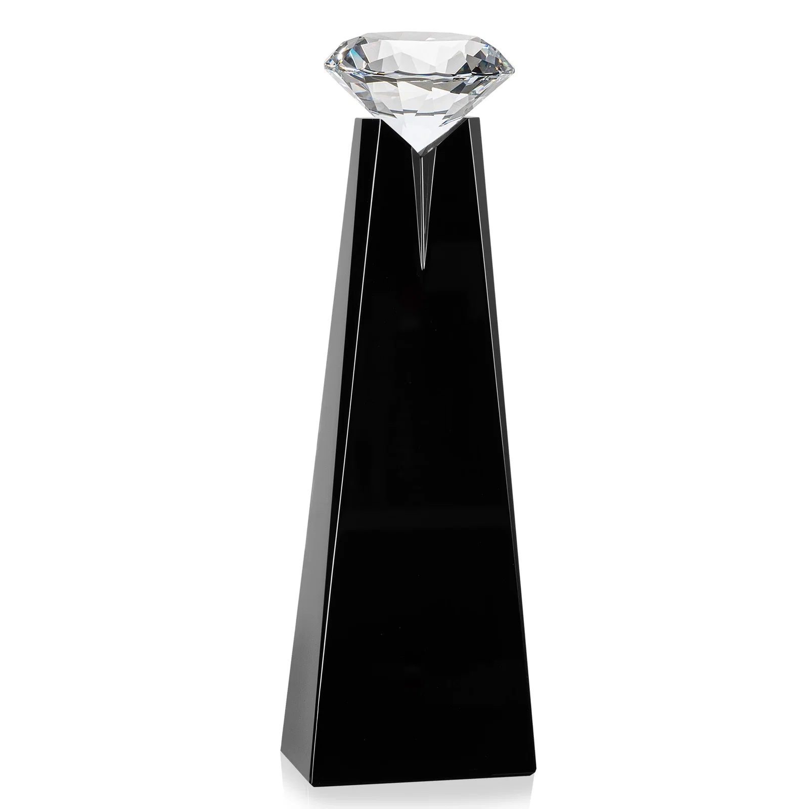 Personalized Optical Crystal Tower Award with Faceted Gemstone Beacon, with your logo for corporate award ceremonies