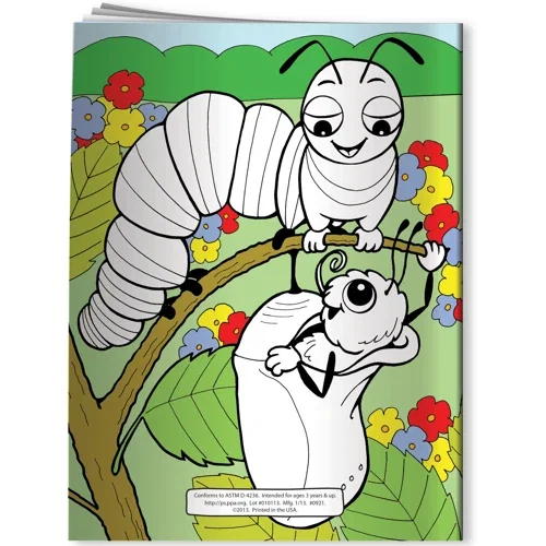 Inside pages of All About Insects with Belinda Butterfly coloring book