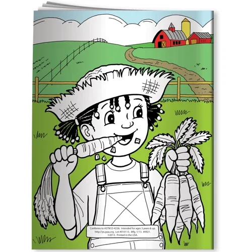 Inside pages of All About Vegetables with Robbie Rabbit coloring book