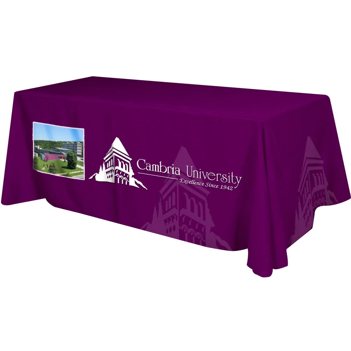 All Over Full Color Dye Sub Table Cover - flat poly 3-sided, fits 8' table — view 3
