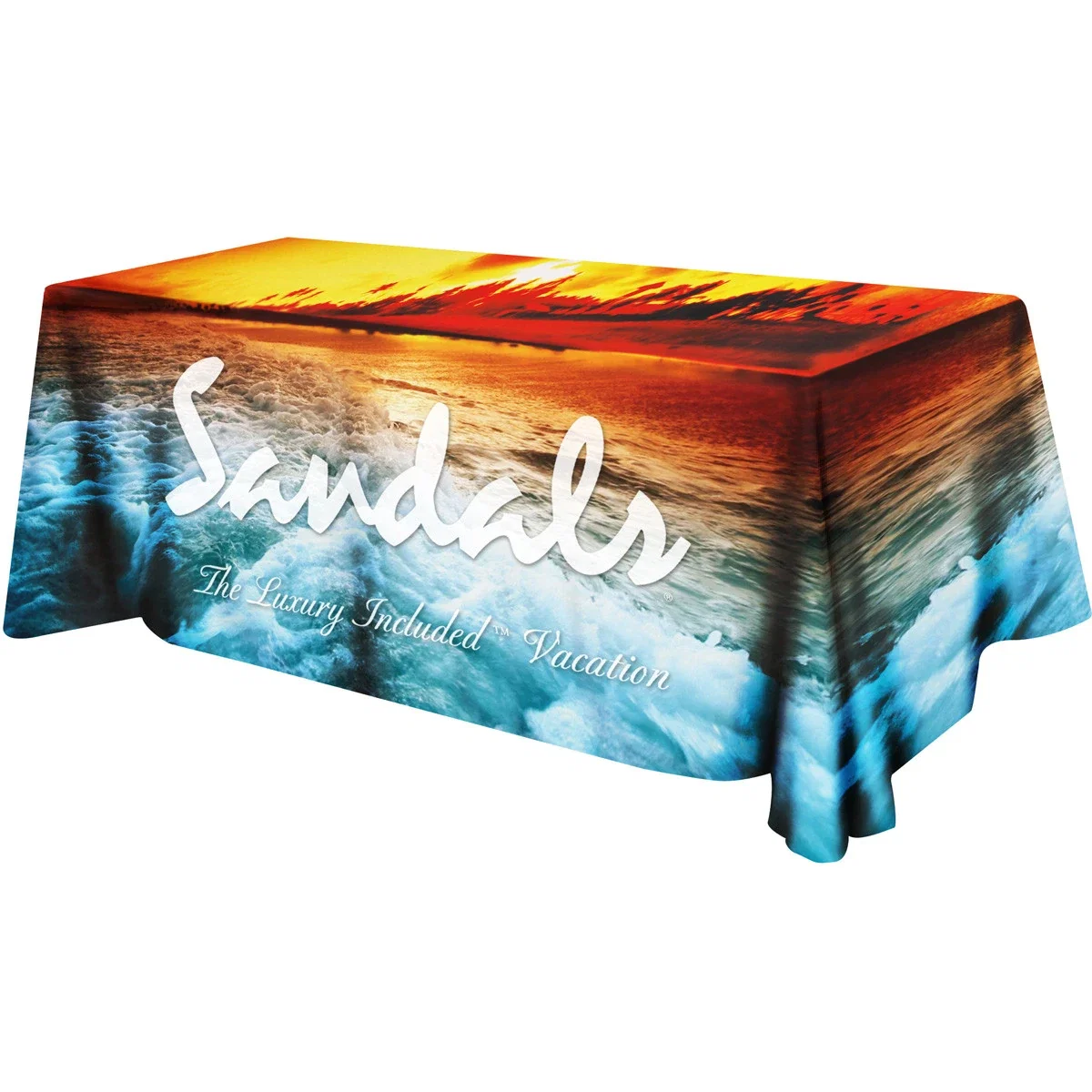 All Over Full Color Dye Sub Table Cover - flat poly 3-sided, fits 8' table — view 4