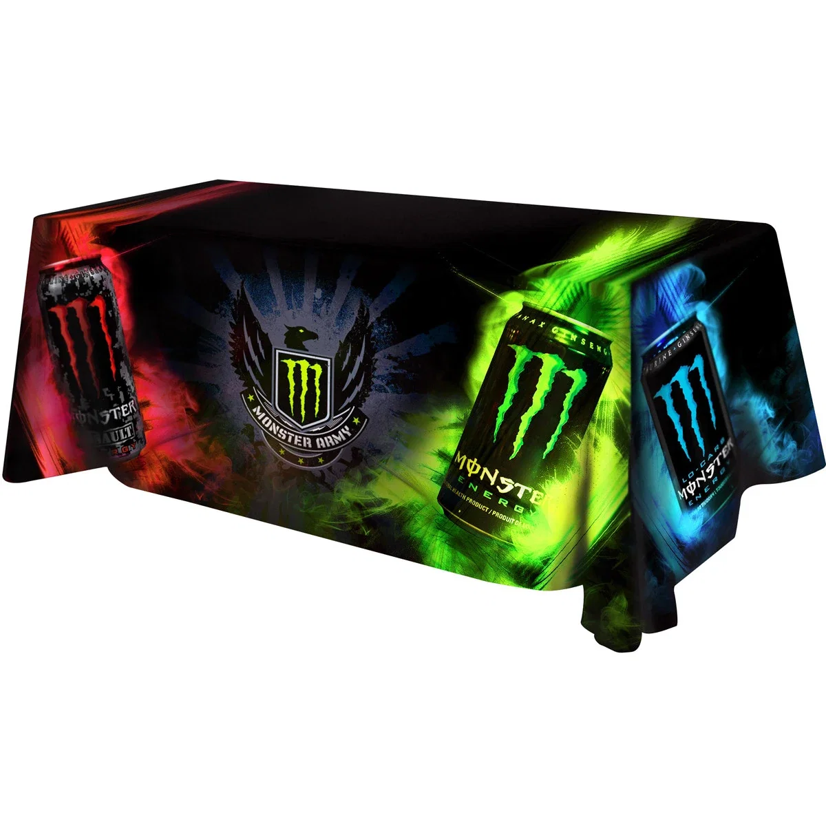 All Over Full Color Dye Sub Table Cover - flat poly 4-sided, fits 8' table