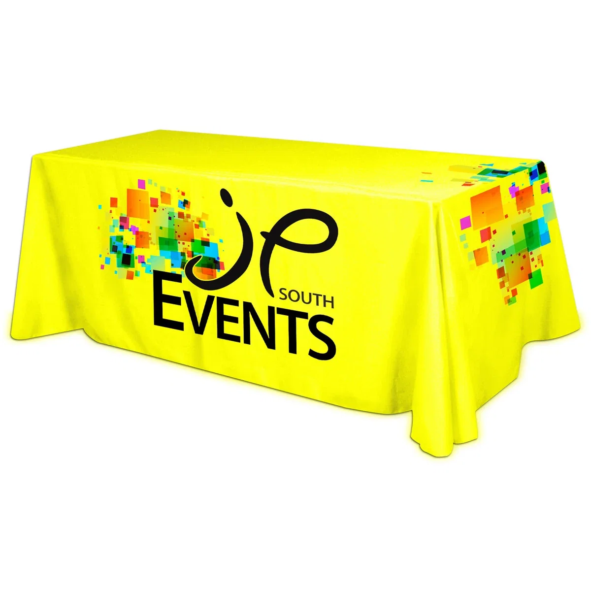 All Over Full Color Dye Sub Table Cover - flat poly 4-sided, fits 8' table — view 3
