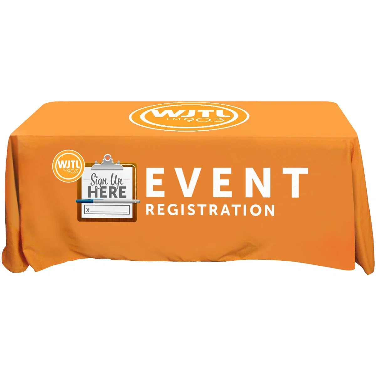 All Over Full Color Dye Sub Table Cover - flat poly 4-sided, fits 8' table — view 4
