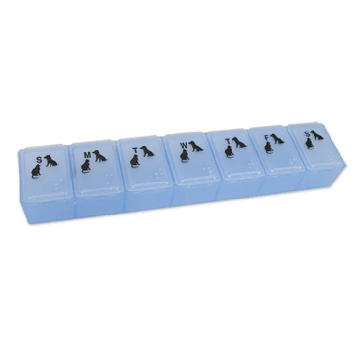 All-Pet 7-Compartment Pill Box. Seven-compartment polypropylene pill box for weekly pet medication organization, view 4