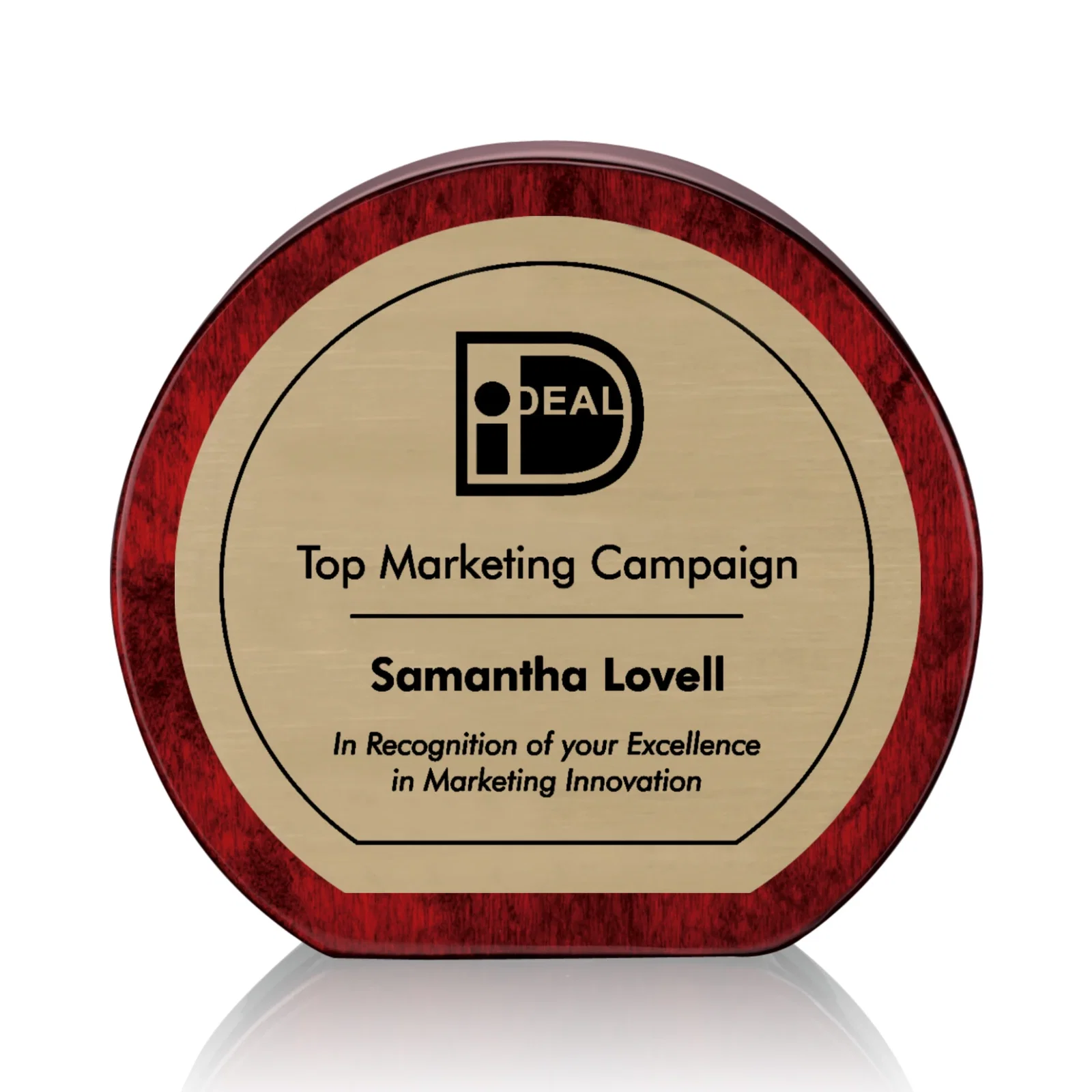 Custom Rosewood Award with Two-Tone Finish Option for corporate award ceremonies