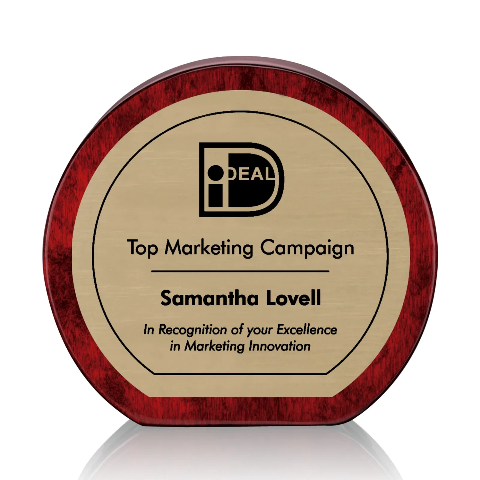 Custom Rosewood Award with Two-Tone Finish Option for service anniversary gifts