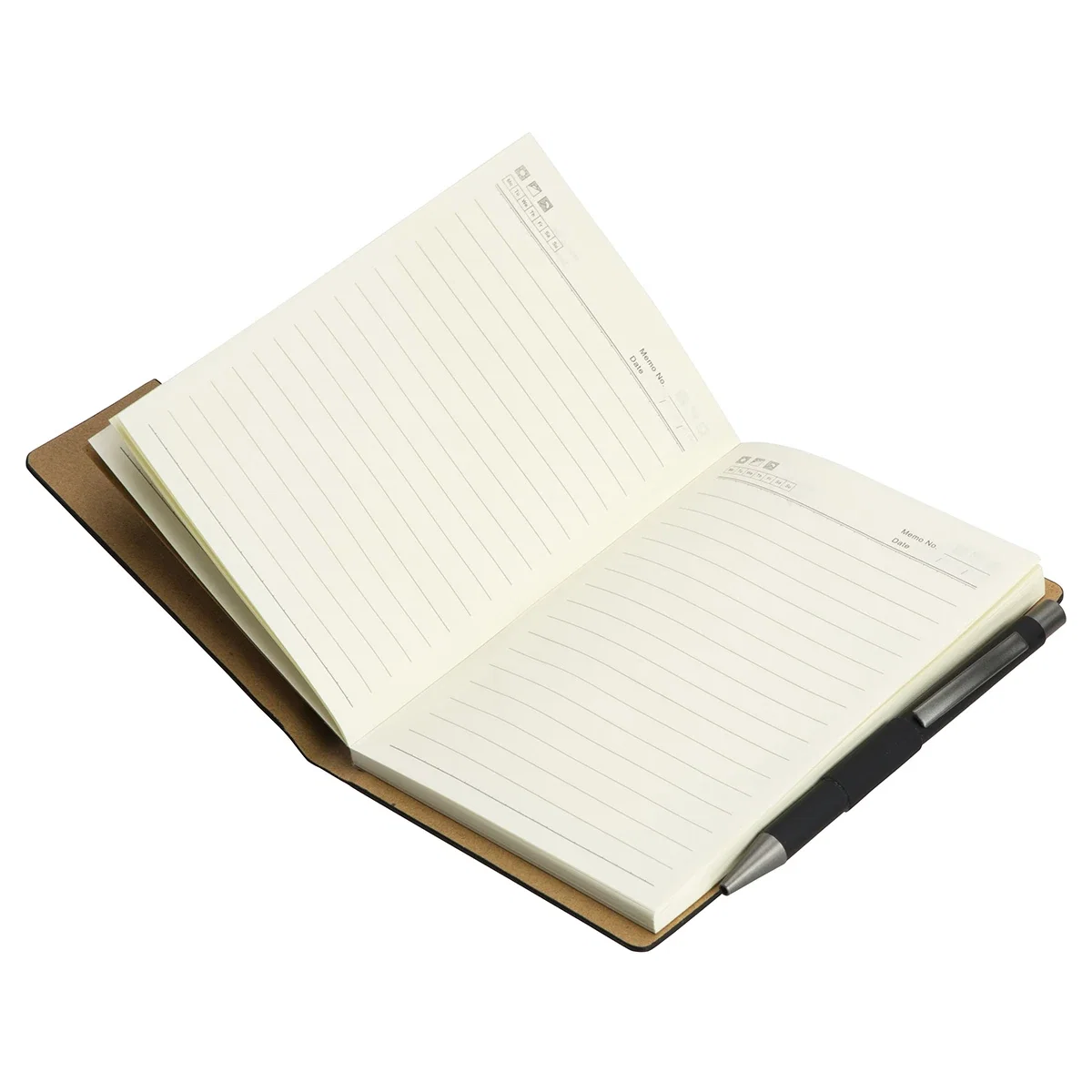 Close-up of the Alliance Hardcover Journal's branded cover imprint area