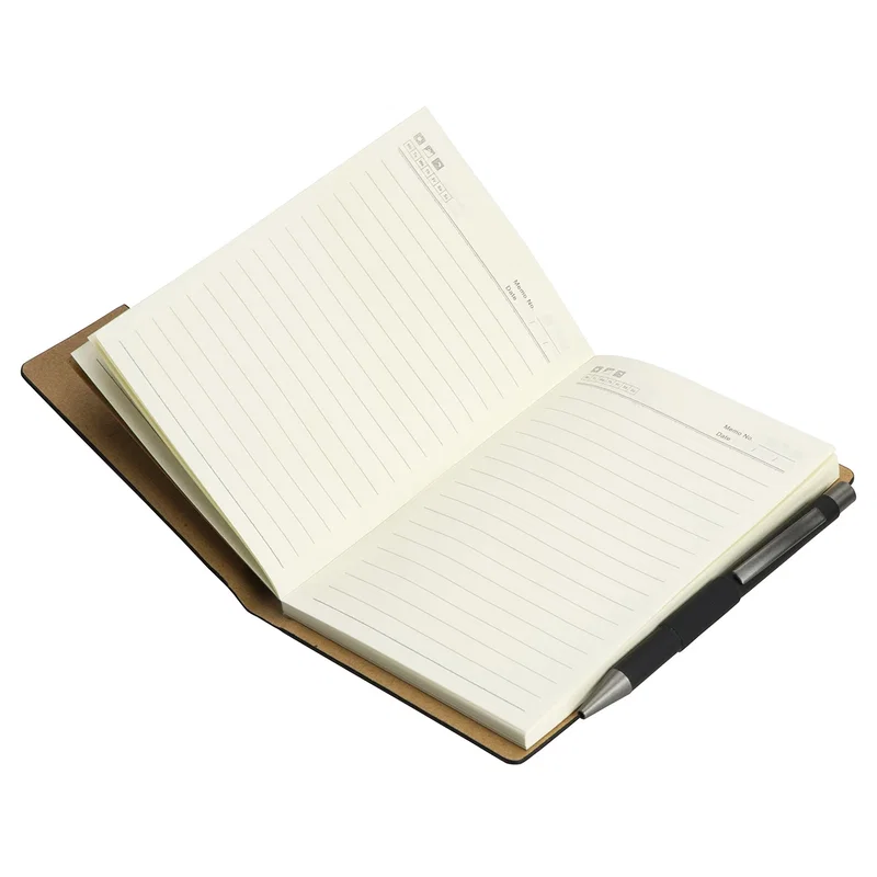 Close-up of the Alliance Hardcover Journal's branded cover imprint area