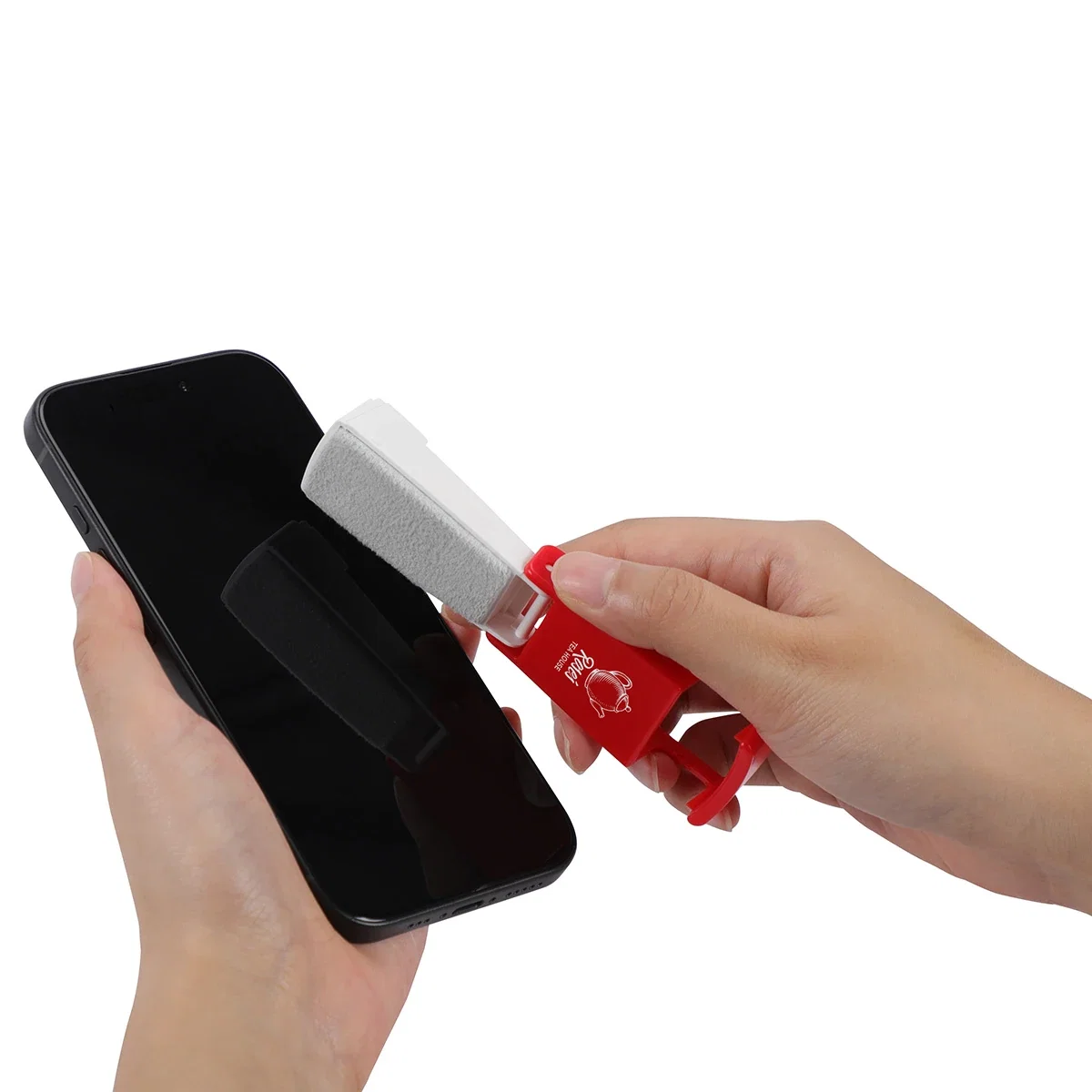 Alliance Portable Phone Stand & Screen Cleaner held in hand