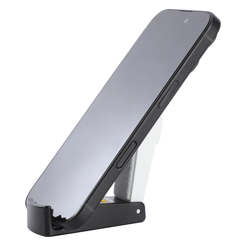 Alliance Portable Phone Stand shown folded flat for travel