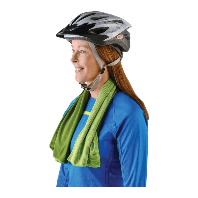 Customized Alpha Fitness Towel - Polyester being worn