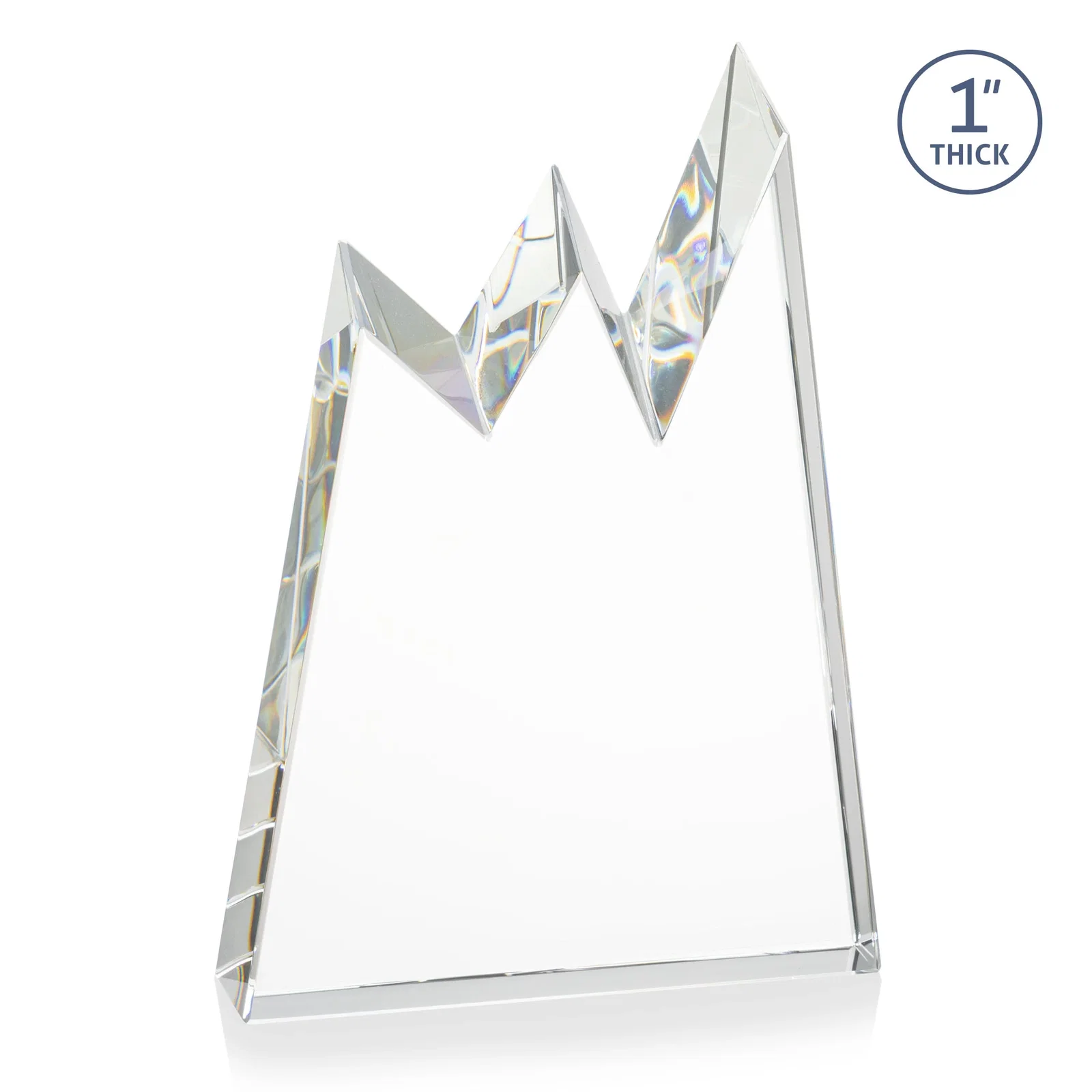 Branded Optical Crystal Award with Chiseled Jagged Mountain Peaks, awards for safety achievement programs