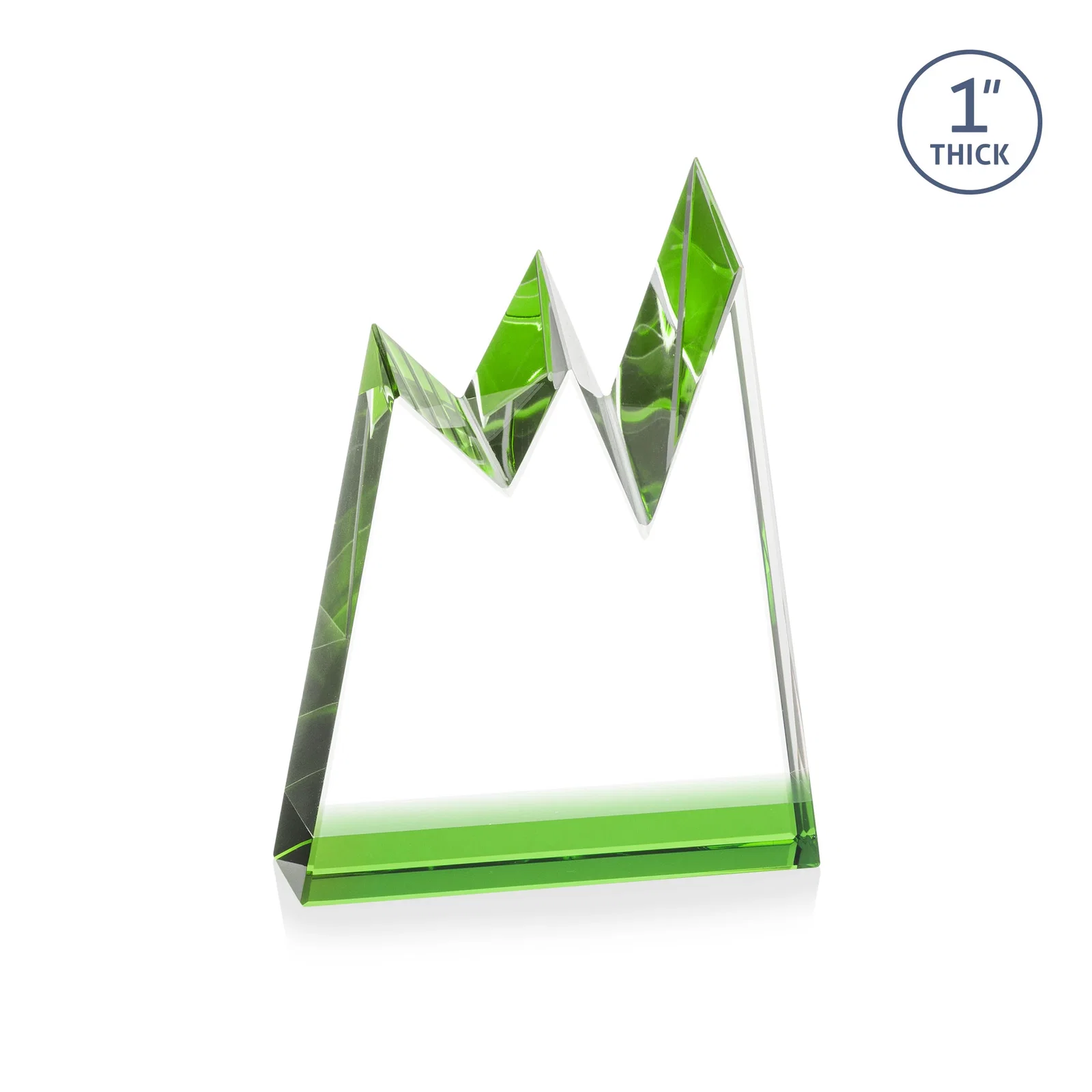 Branded Optical Crystal Award with Chiseled Jagged Mountain Peaks, awards for volunteer appreciation