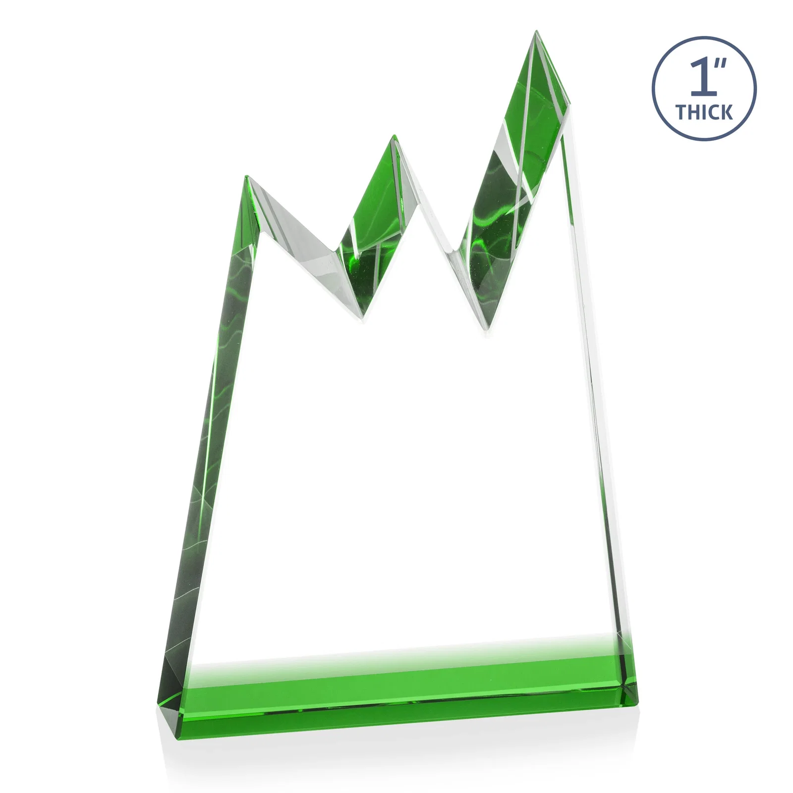 Branded Optical Crystal Award with Chiseled Jagged Mountain Peaks, awards for company anniversary events