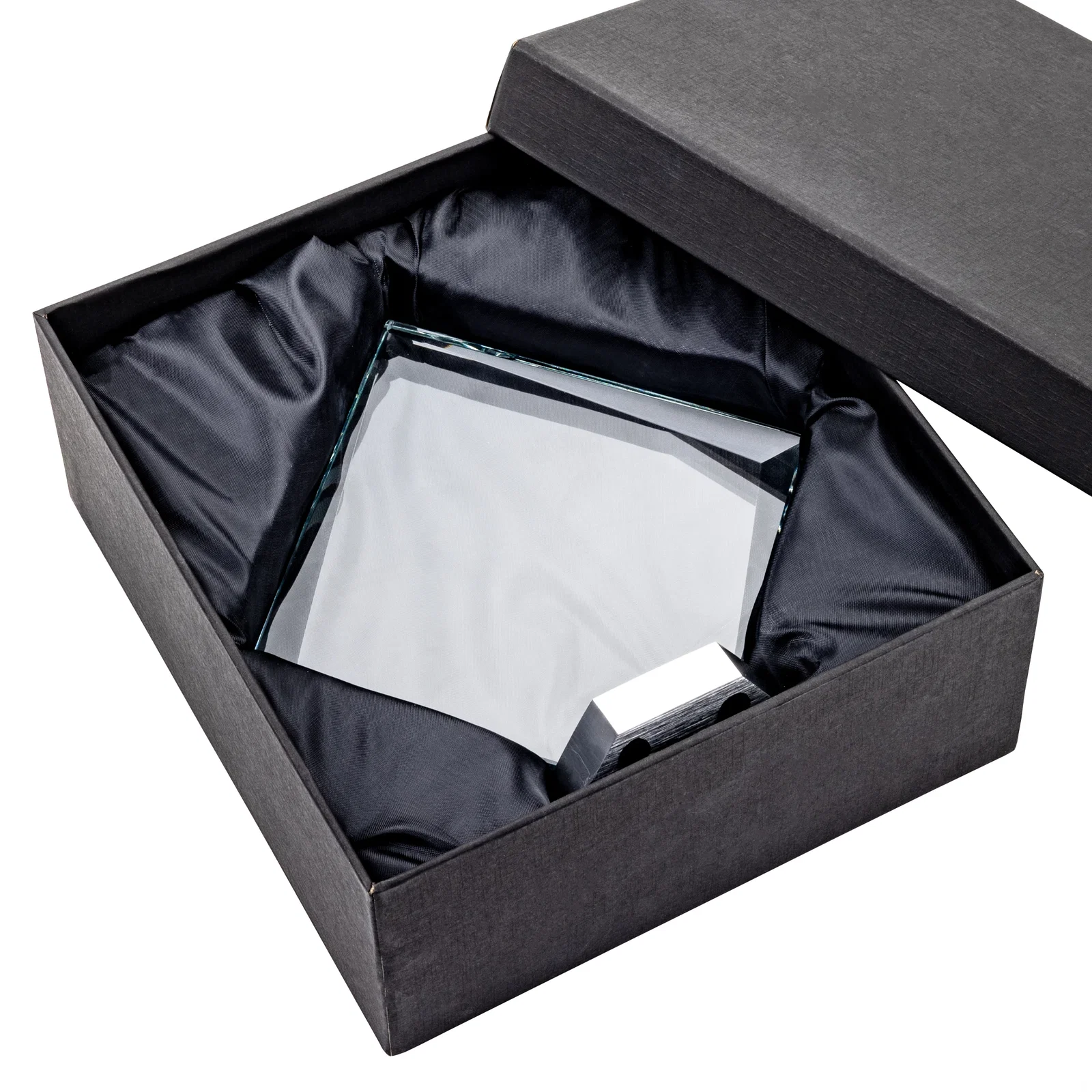 Custom Starfire Crystal Diamond Award Tilted on Aluminum Base for team milestone celebrations
