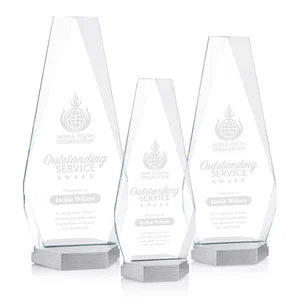 Starfire Crystal Award with Precision-Cut Facets on Aluminum Base