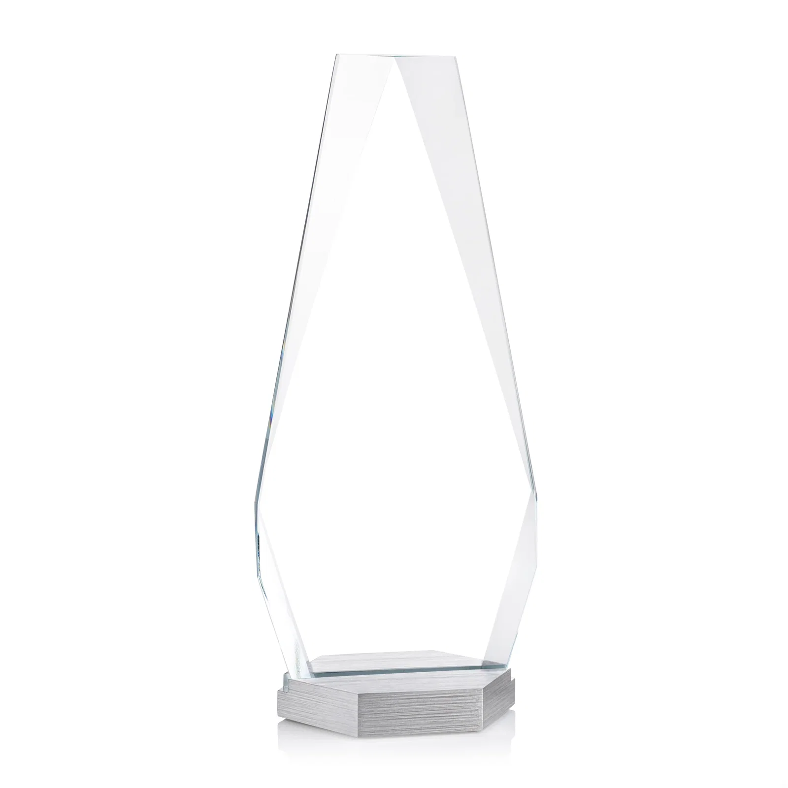 Personalized Starfire Crystal Award with Precision-Cut Facets on Aluminum Base, metal awards for corporate award ceremonies