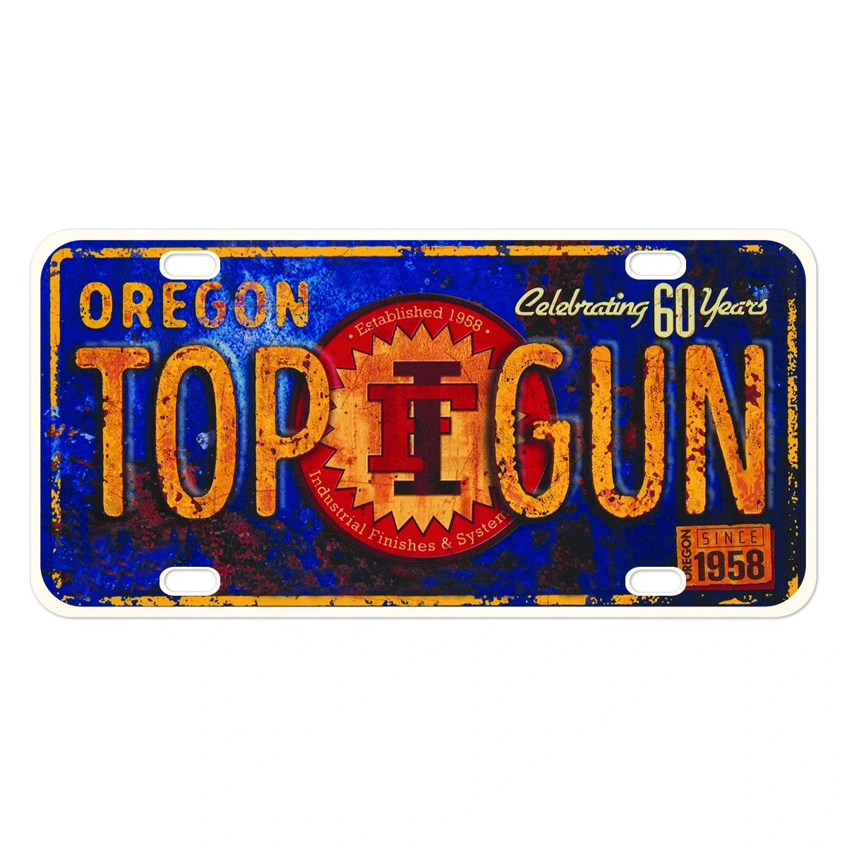 Aluminum license plate sized to the standard twelve by six format