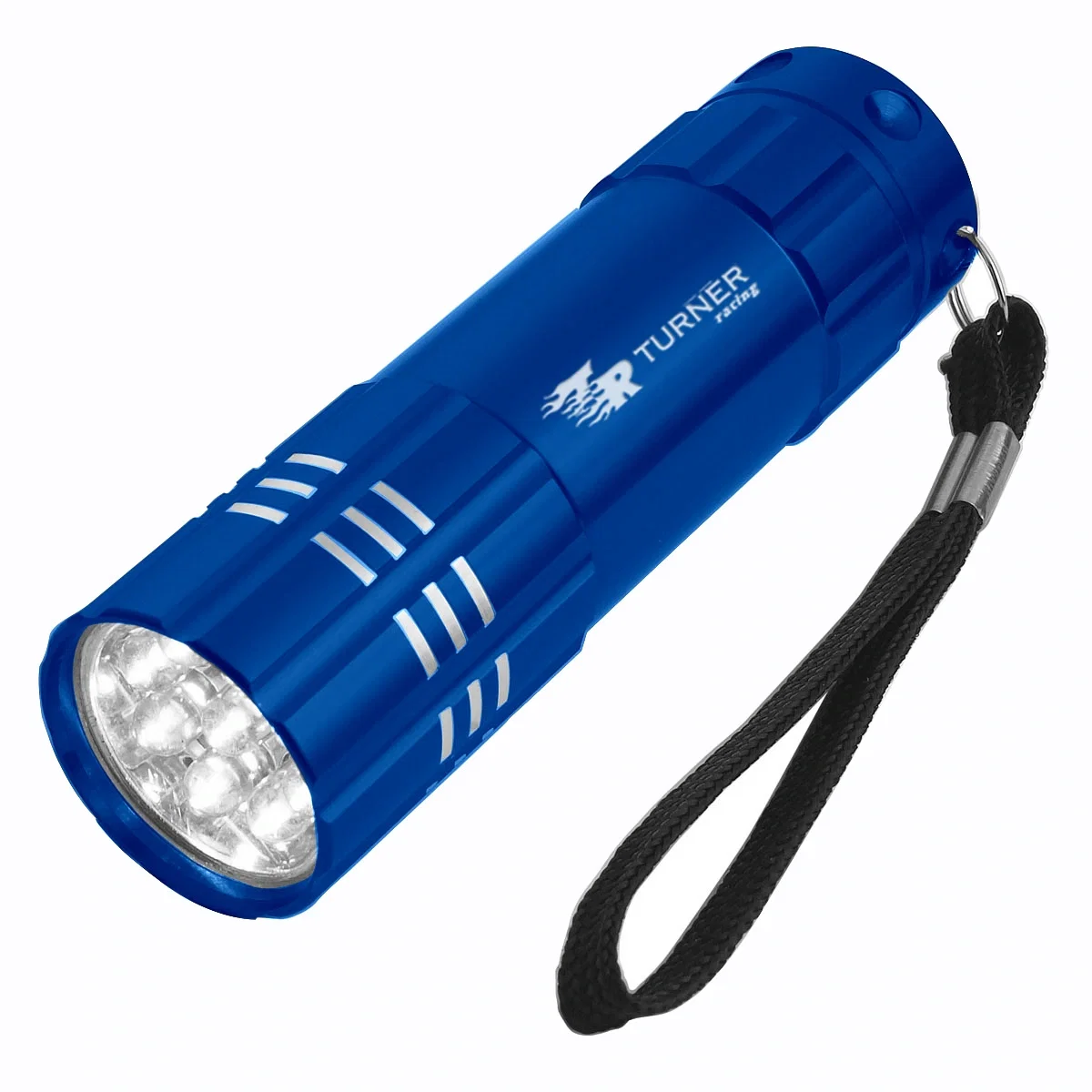 Compact aluminum flashlight measuring three and a half inches