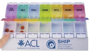 AM/PM Snap-Lid Weekly Pill Tray