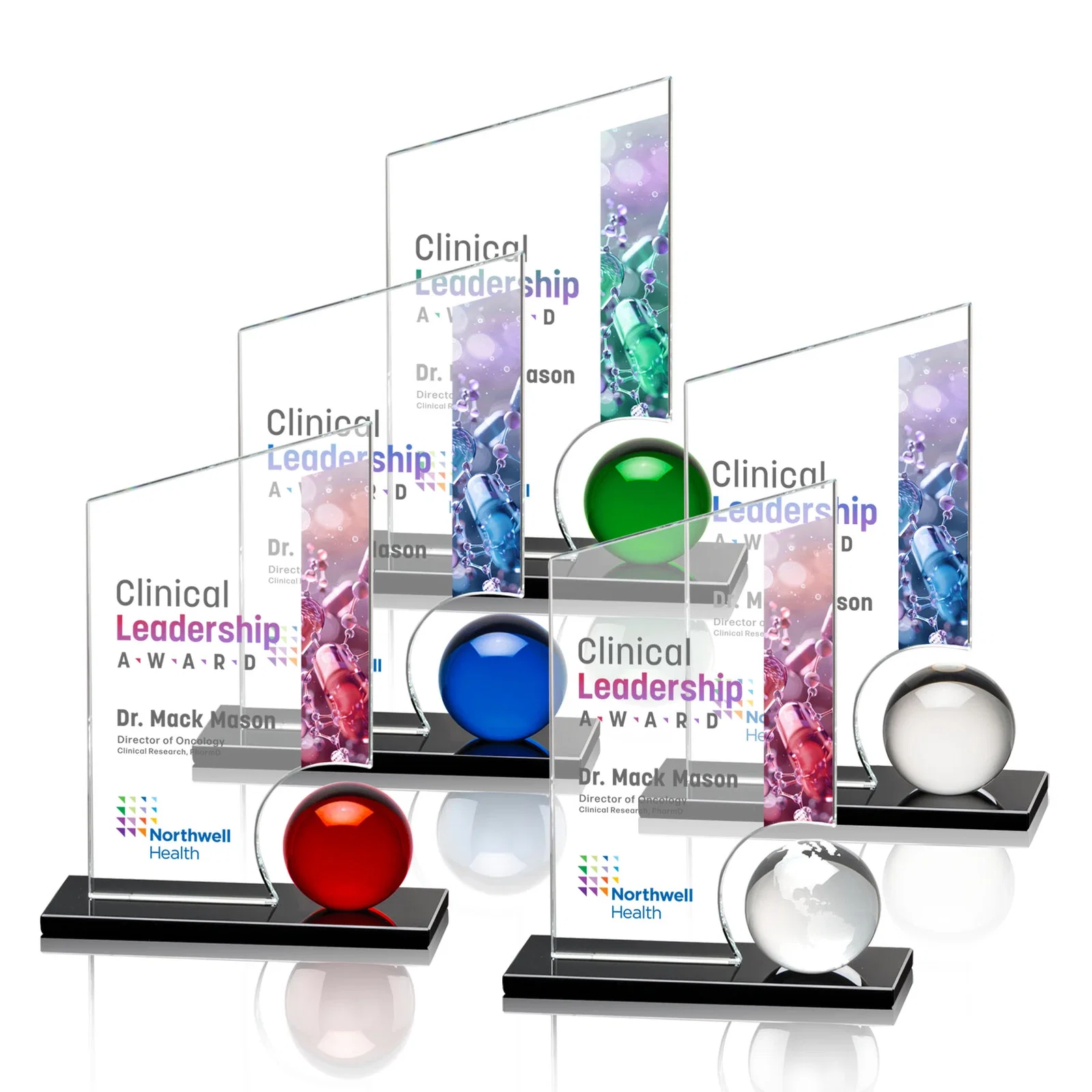 Custom Crystal Orb Award Surrounded by a Starfire Crystal Peak for graduation ceremonies