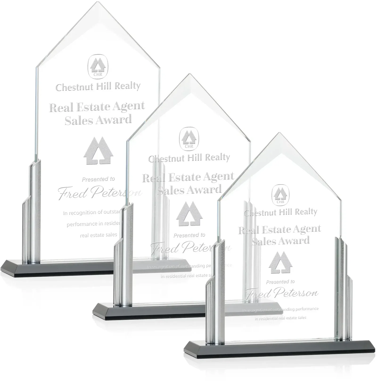 Elegant Amarillo Crystal Real Estate Award