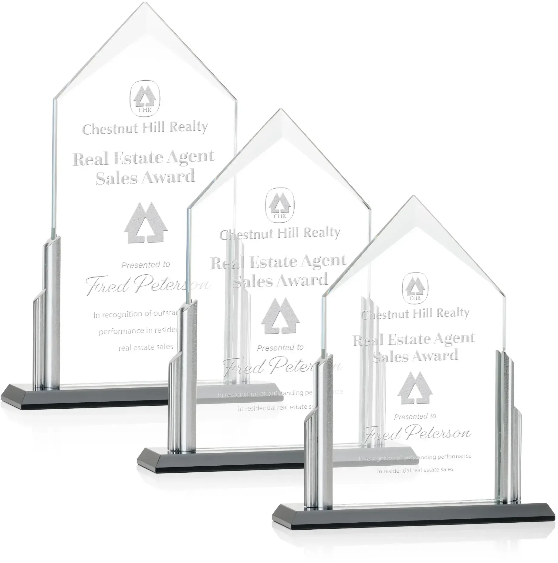 Elegant Amarillo Crystal Real Estate Award