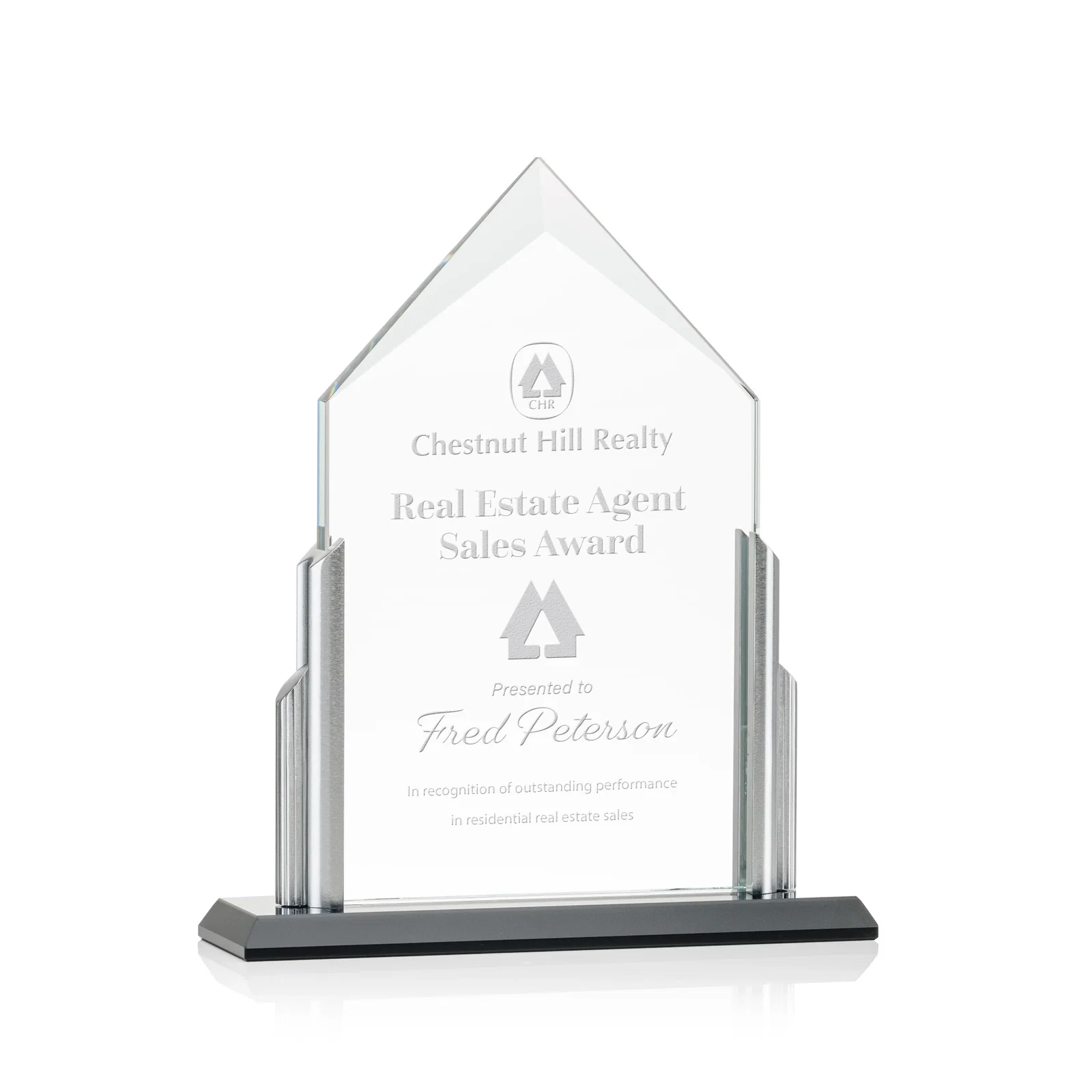 Elegant Amarillo Crystal Real Estate Award — view 2