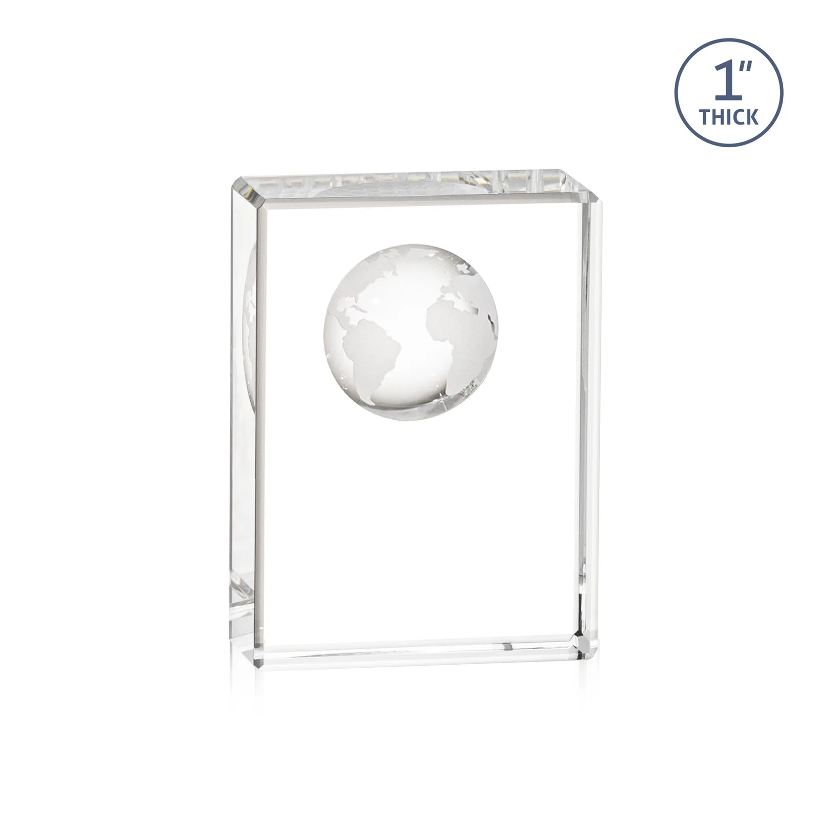 Custom Optical Crystal Globe Award With Molded 3D Back Panel for company anniversary events
