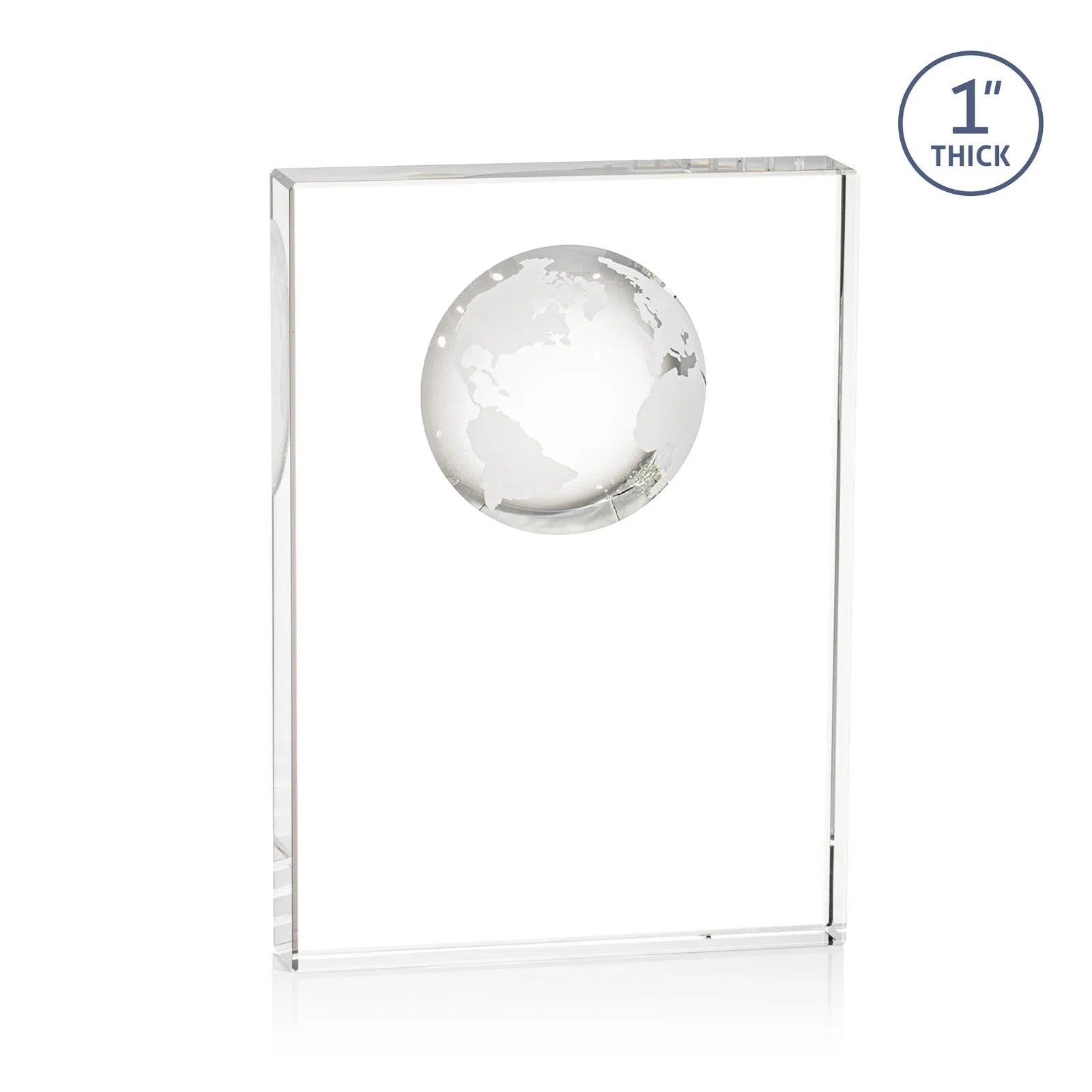 Personalized Optical Crystal Globe Award With Molded 3D Back Panel for corporate award ceremonies