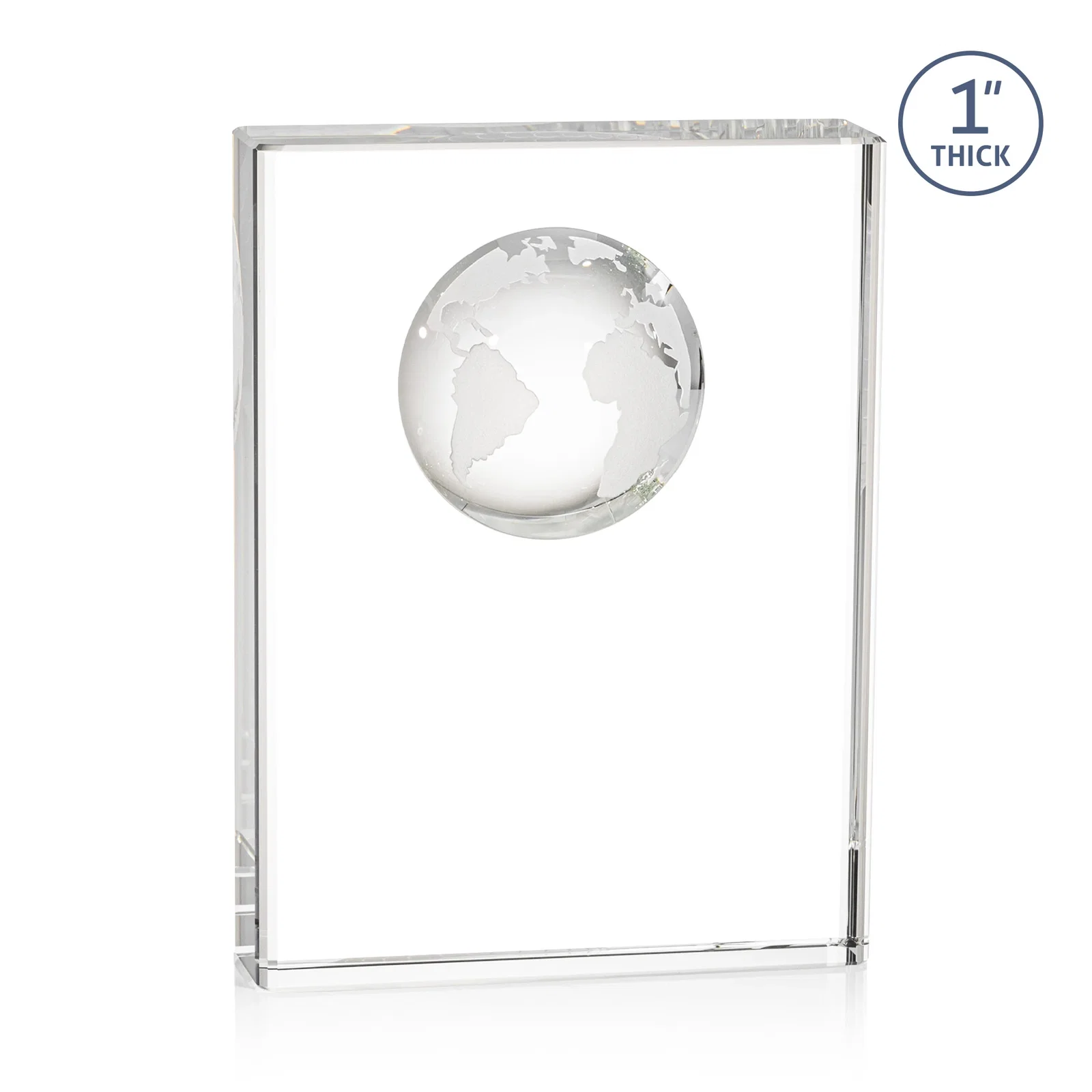Personalized Optical Crystal Globe Award With Molded 3D Back Panel for service anniversary gifts