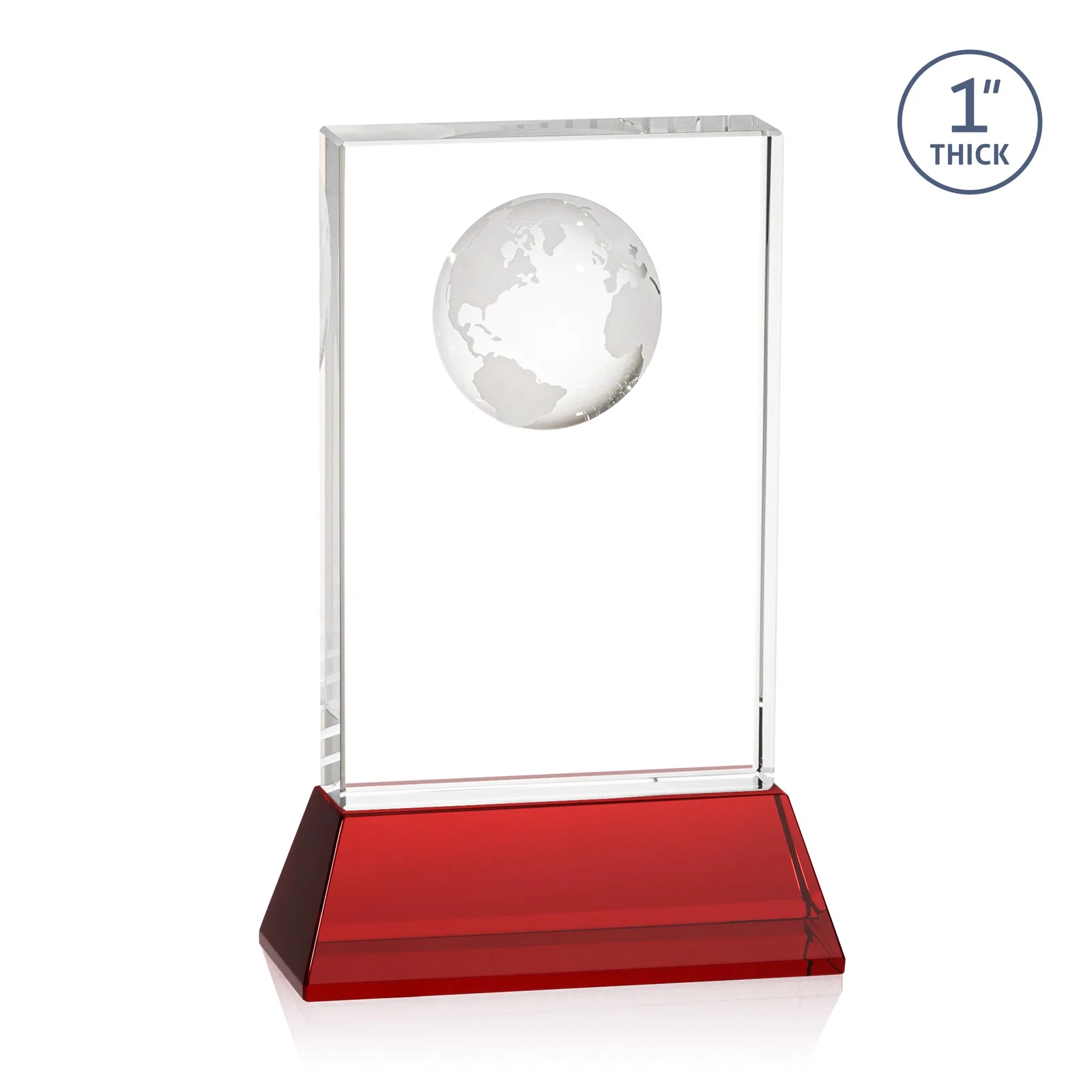 Personalized Optical Crystal Globe Award on a Tall Tapered Base, with your logo for donor appreciation