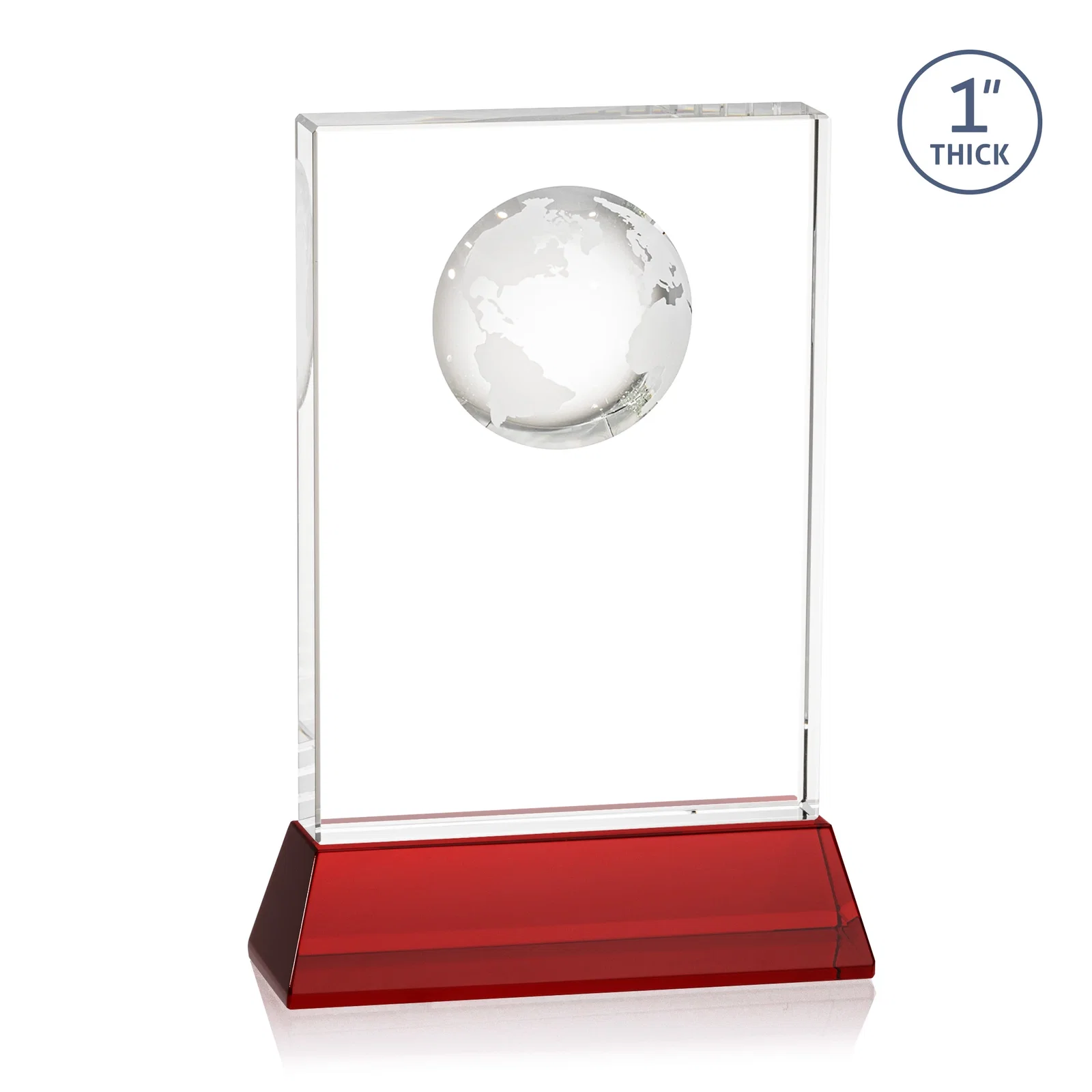 Personalized Optical Crystal Globe Award on a Tall Tapered Base, with your logo for graduation ceremonies